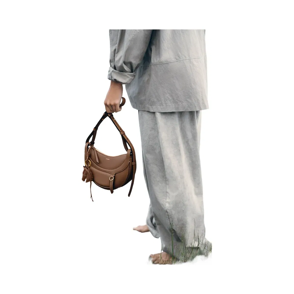 Polène Numéro Dix Galop Leather Bag Root