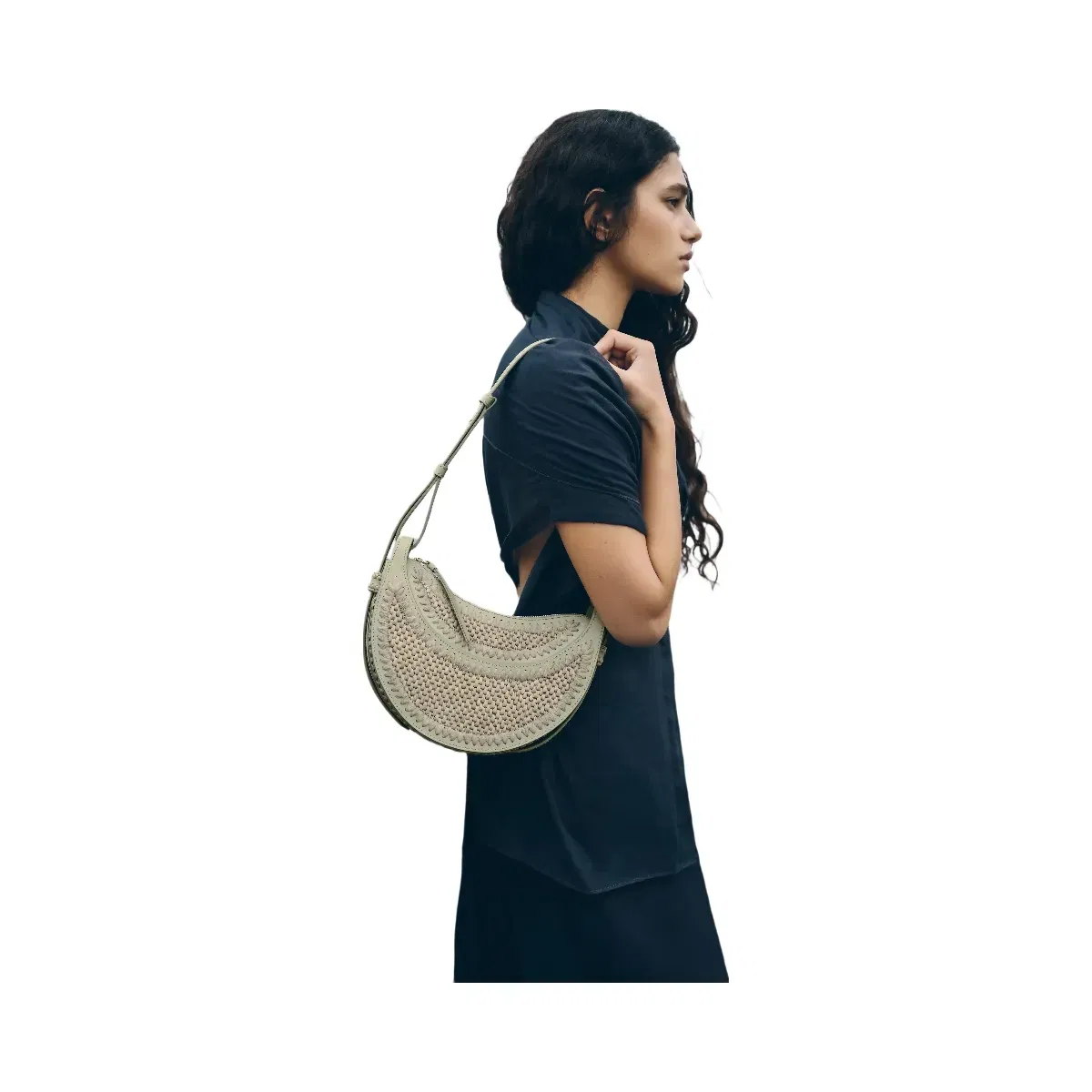 Polène Numéro Dix Raffia Bag Laurel