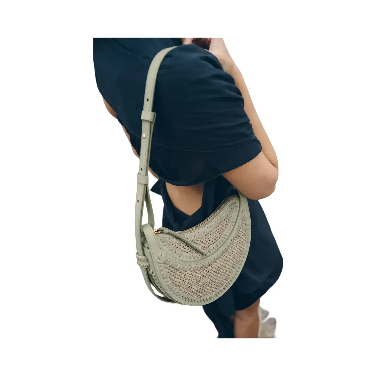 Polène Numéro Dix Raffia Bag Laurel