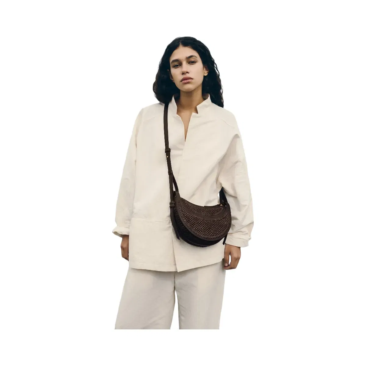 Polène Numéro Dix Raffia Bag Ebony