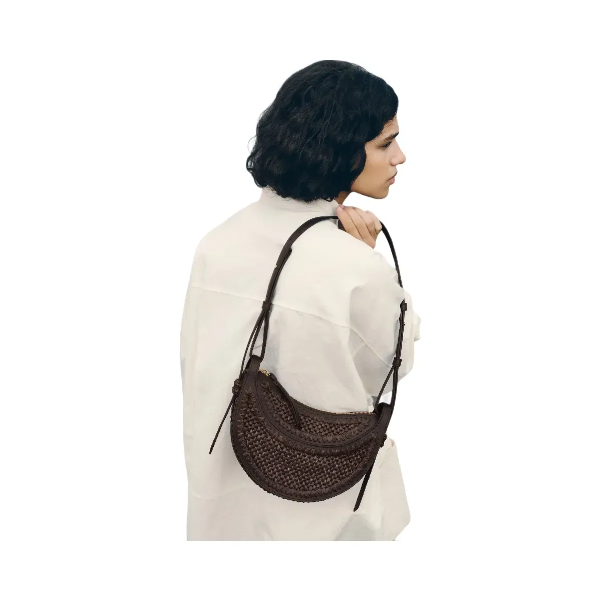 Polène Numéro Dix Raffia Bag Ebony