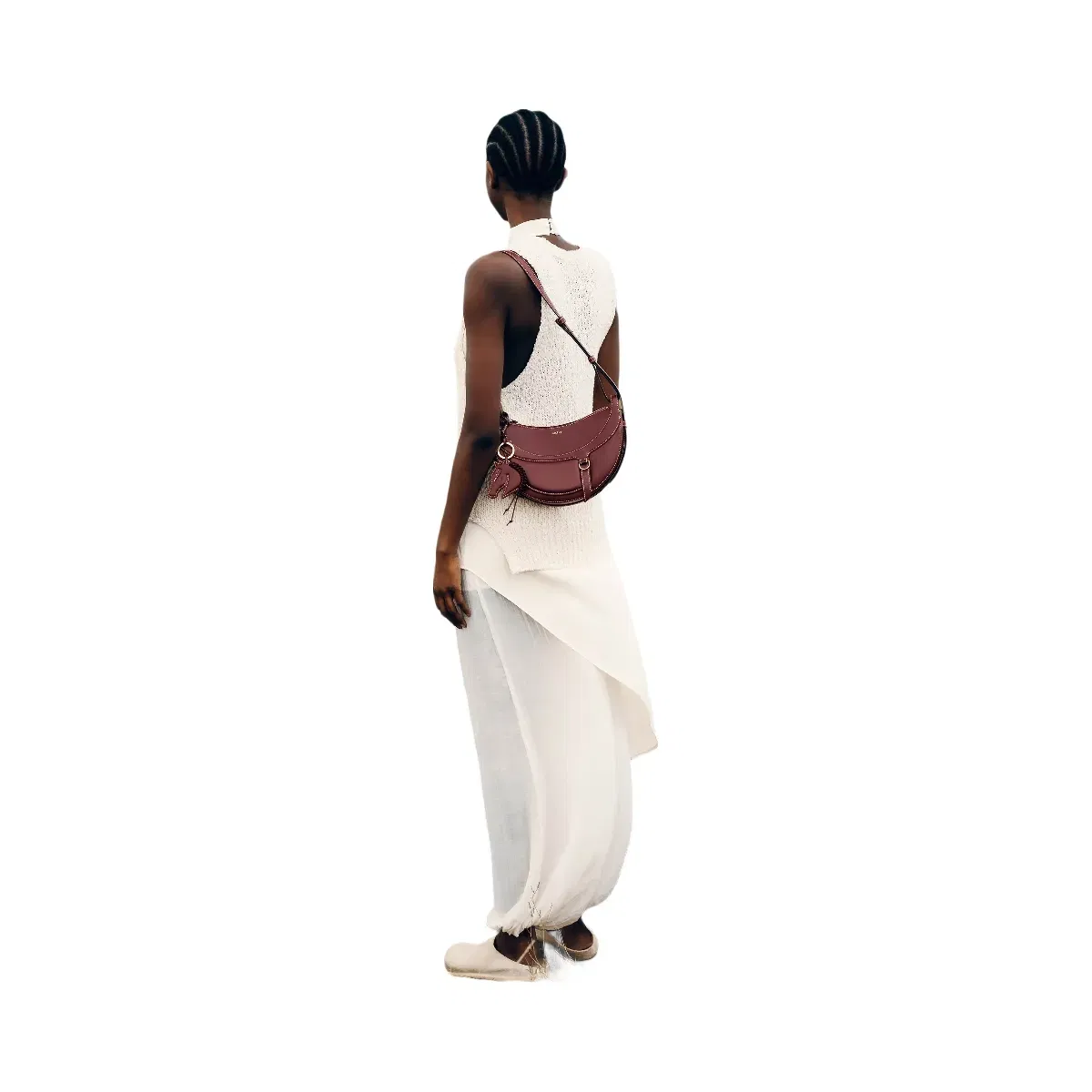 Polène Numéro Dix Galop Leather Bag Black Cherry