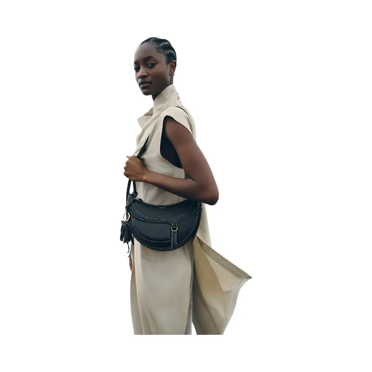 Polène Numéro Dix Galop Leather Bag Black