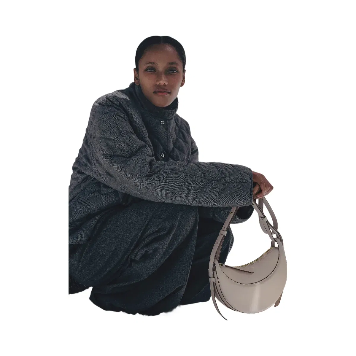 Polène Numéro Dix Smooth Leather Bag Mist