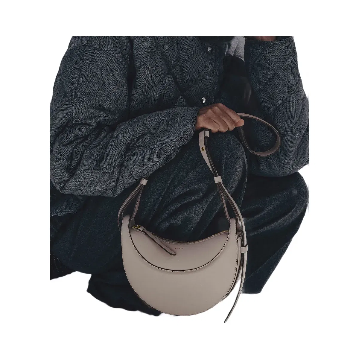 Polène Numéro Dix Smooth Leather Bag Mist
