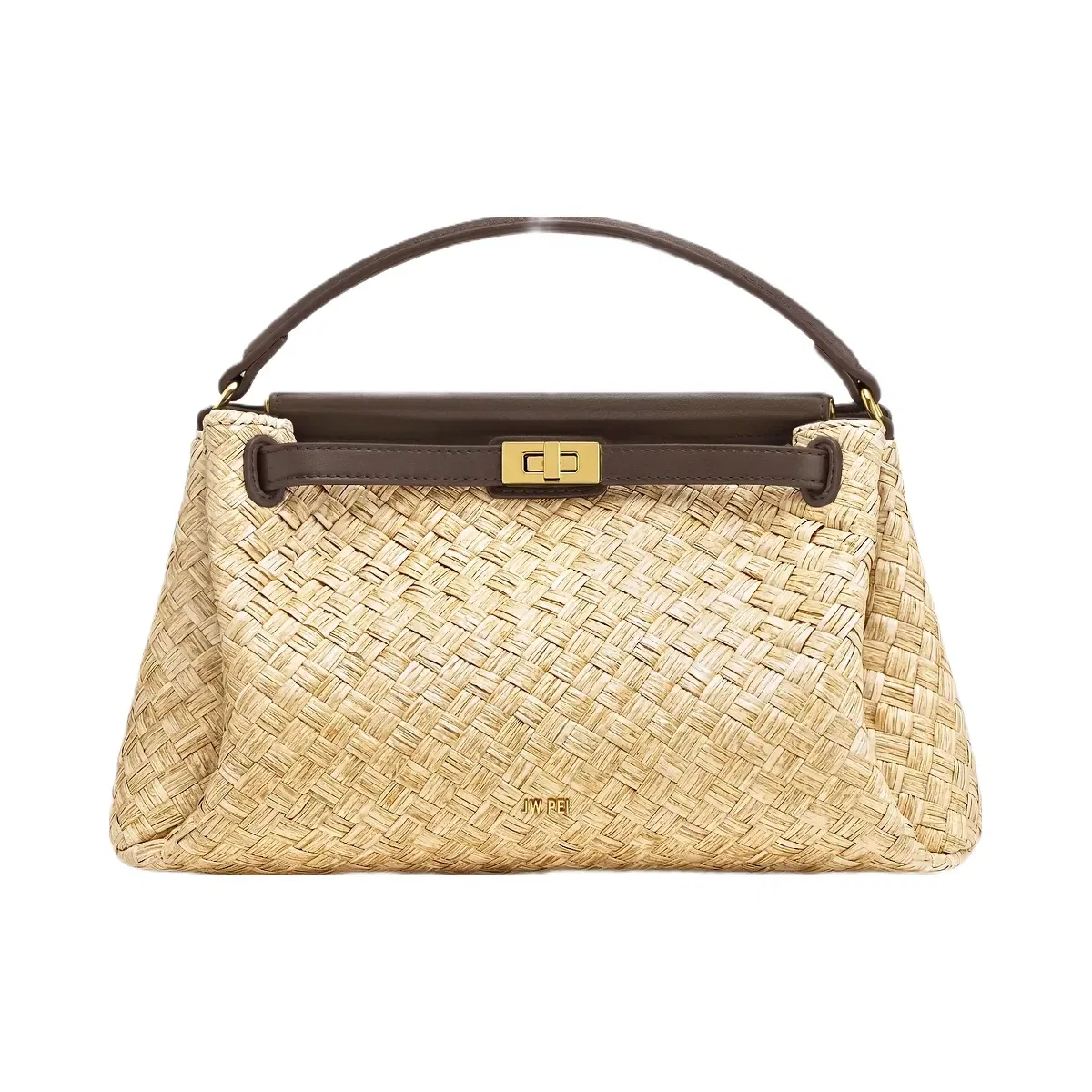 JW PEI Carmen Faux Straw Top Handle Bag Brown