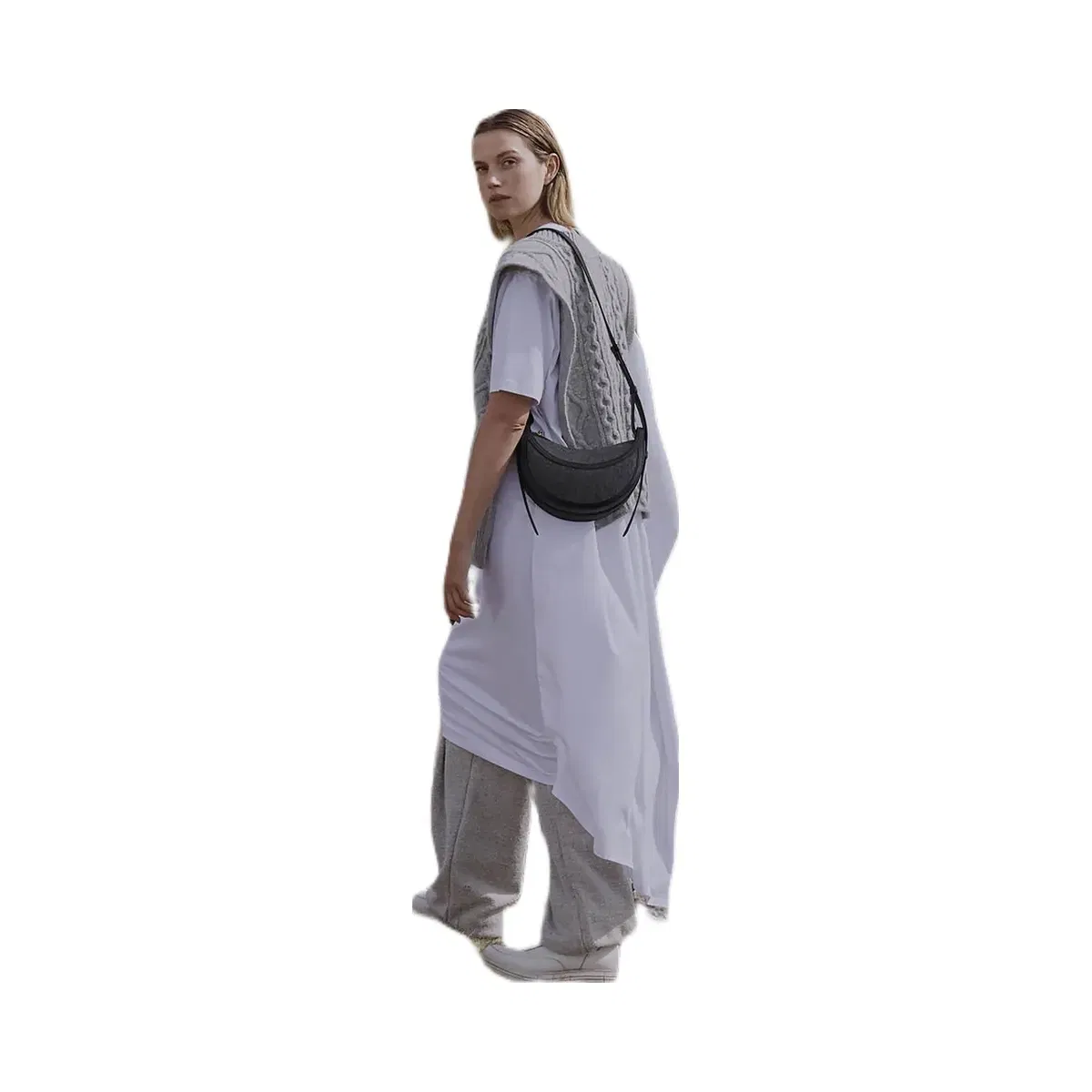 Polène Numéro Dix Duo Canvas Leather Bag Black