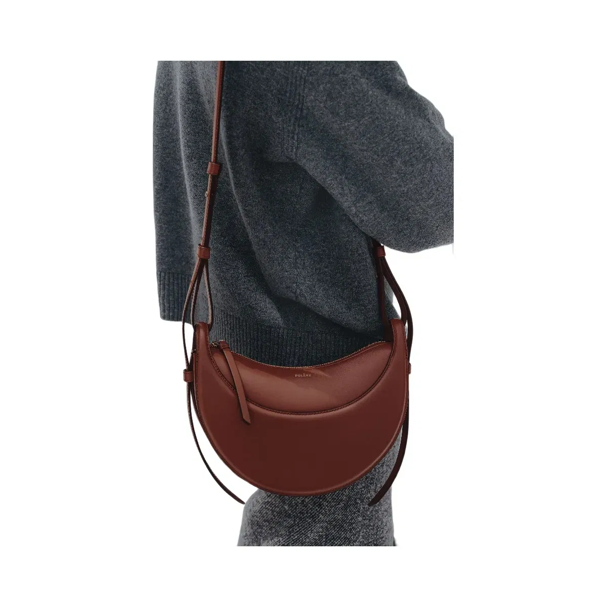 Polène Numéro Dix Smooth Leather Bag Red Clay