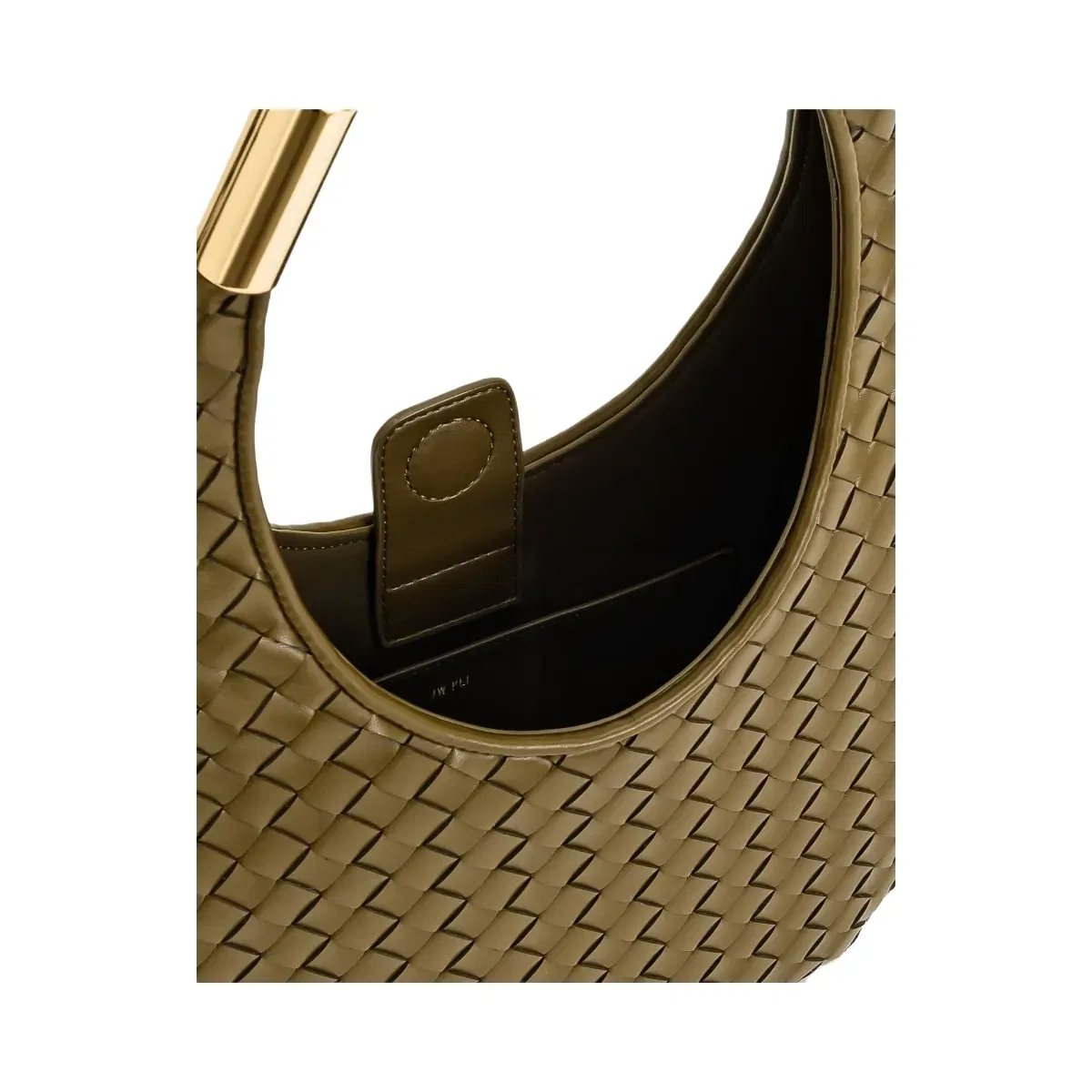JW PEI Olivia Hand Woven Metal Handle Hobo Bag Olive Green