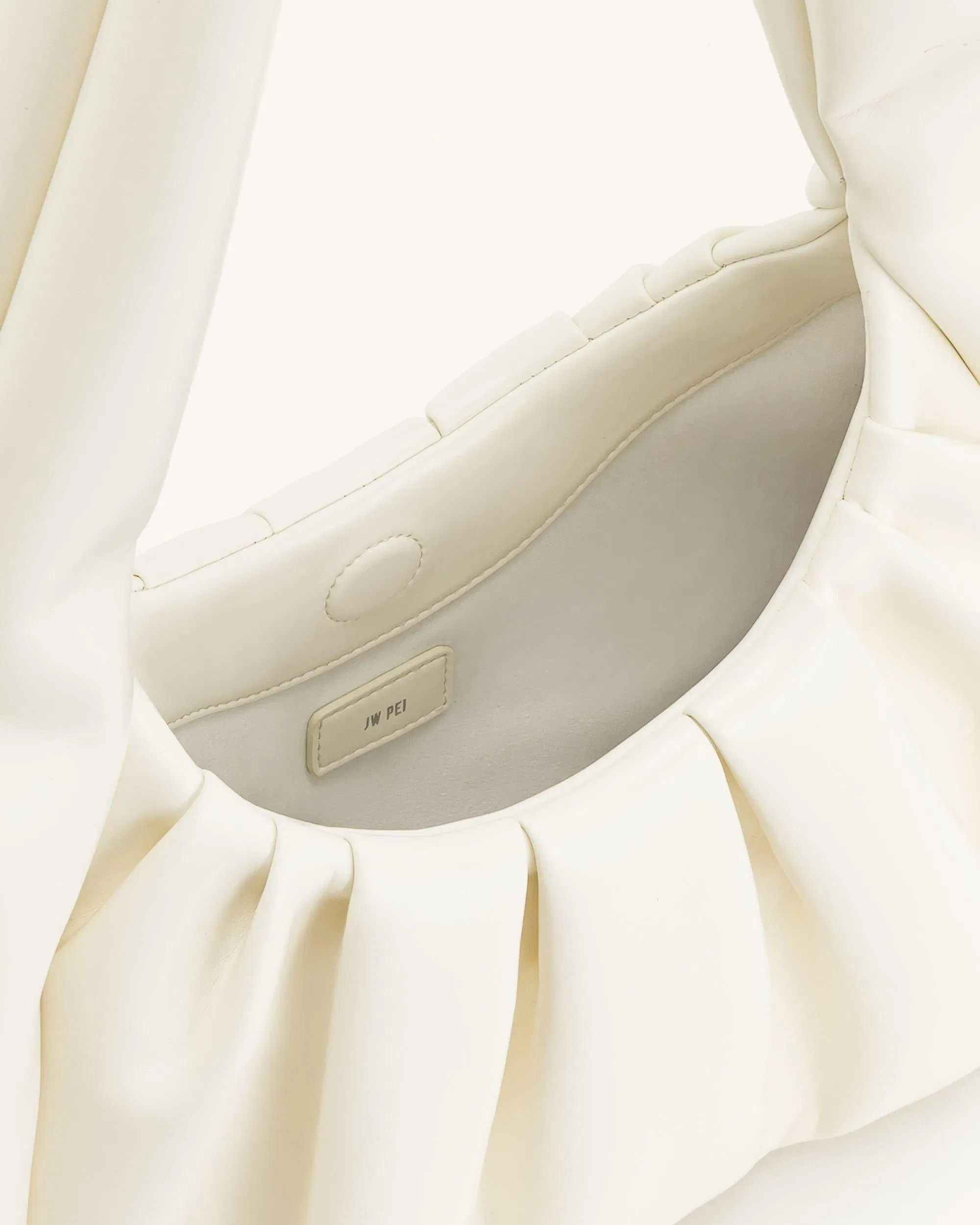 JW PEI Ashley Ruched Shoulder Bag White