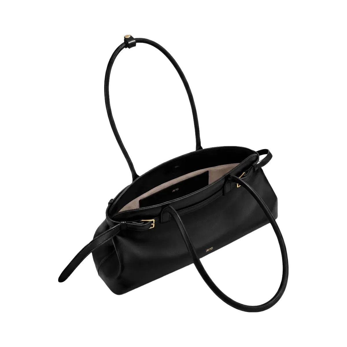 JW PEI Arden Belt Detail East West Shoulder Bag Black