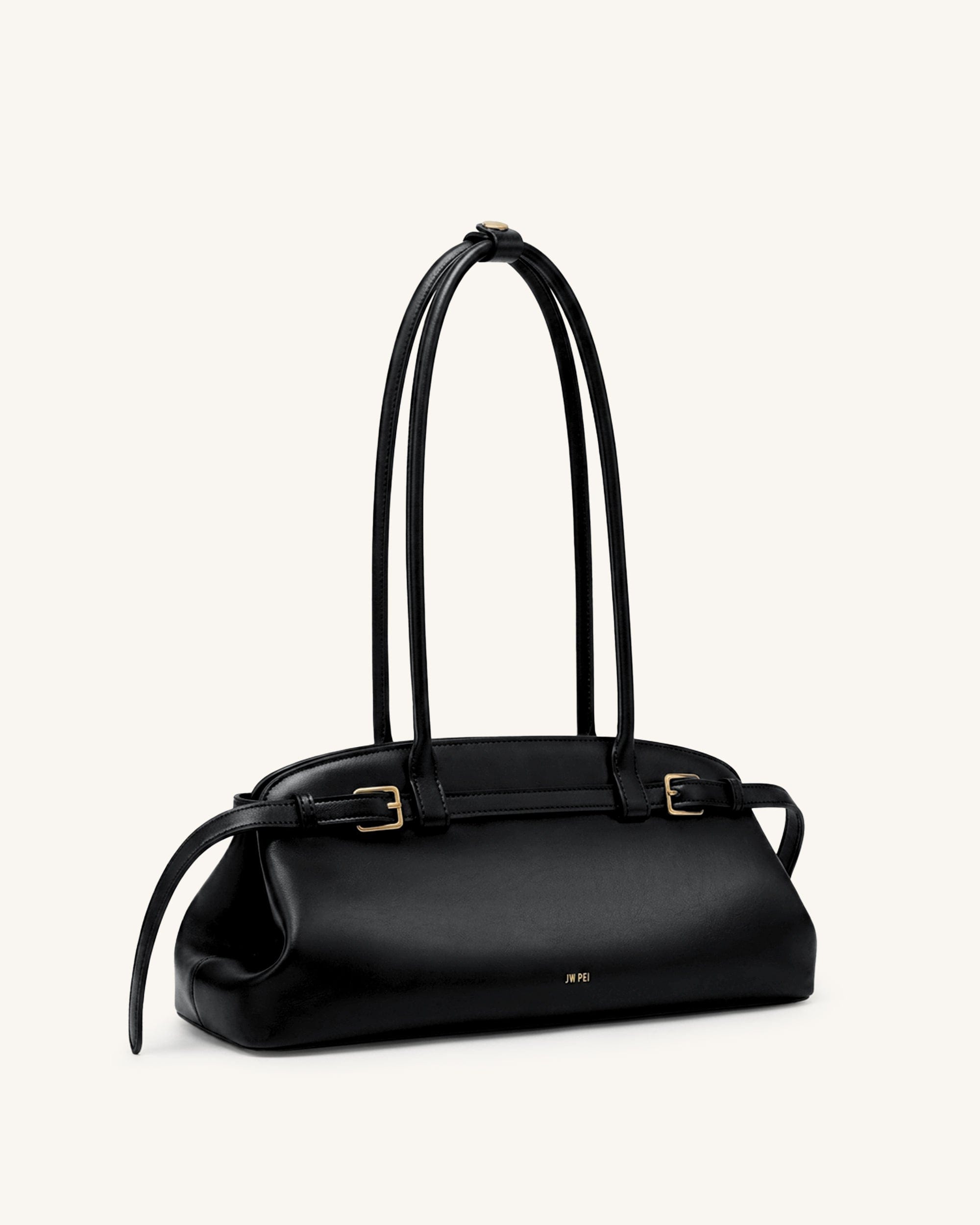 JW PEI Arden Belt Detail East West Shoulder Bag Black
