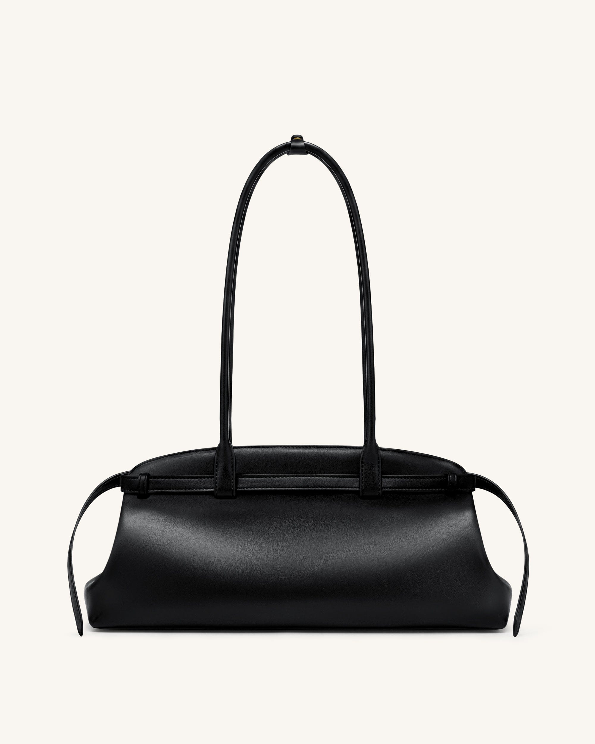 JW PEI Arden Belt Detail East West Shoulder Bag Black