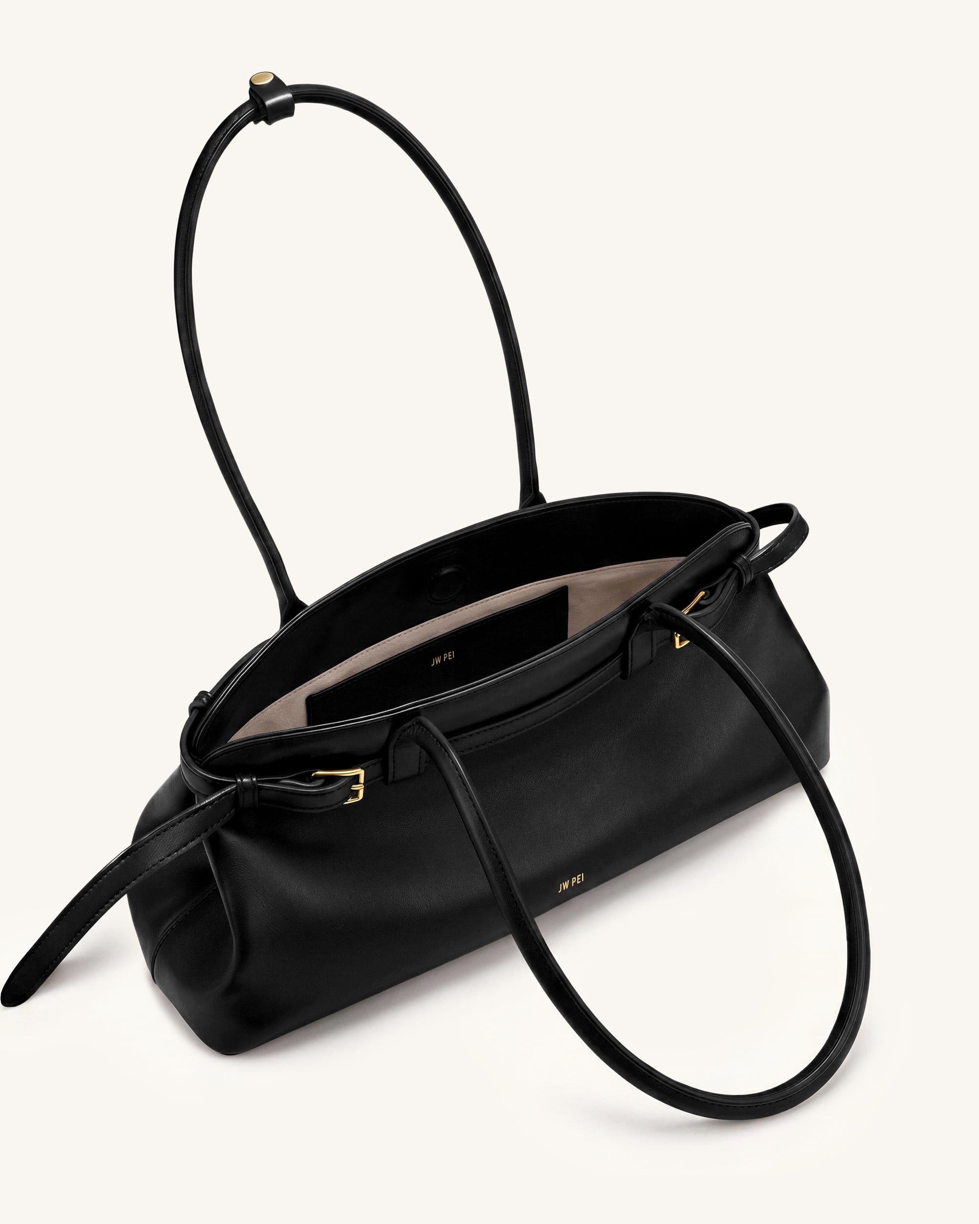 JW PEI Arden Belt Detail East West Shoulder Bag Black