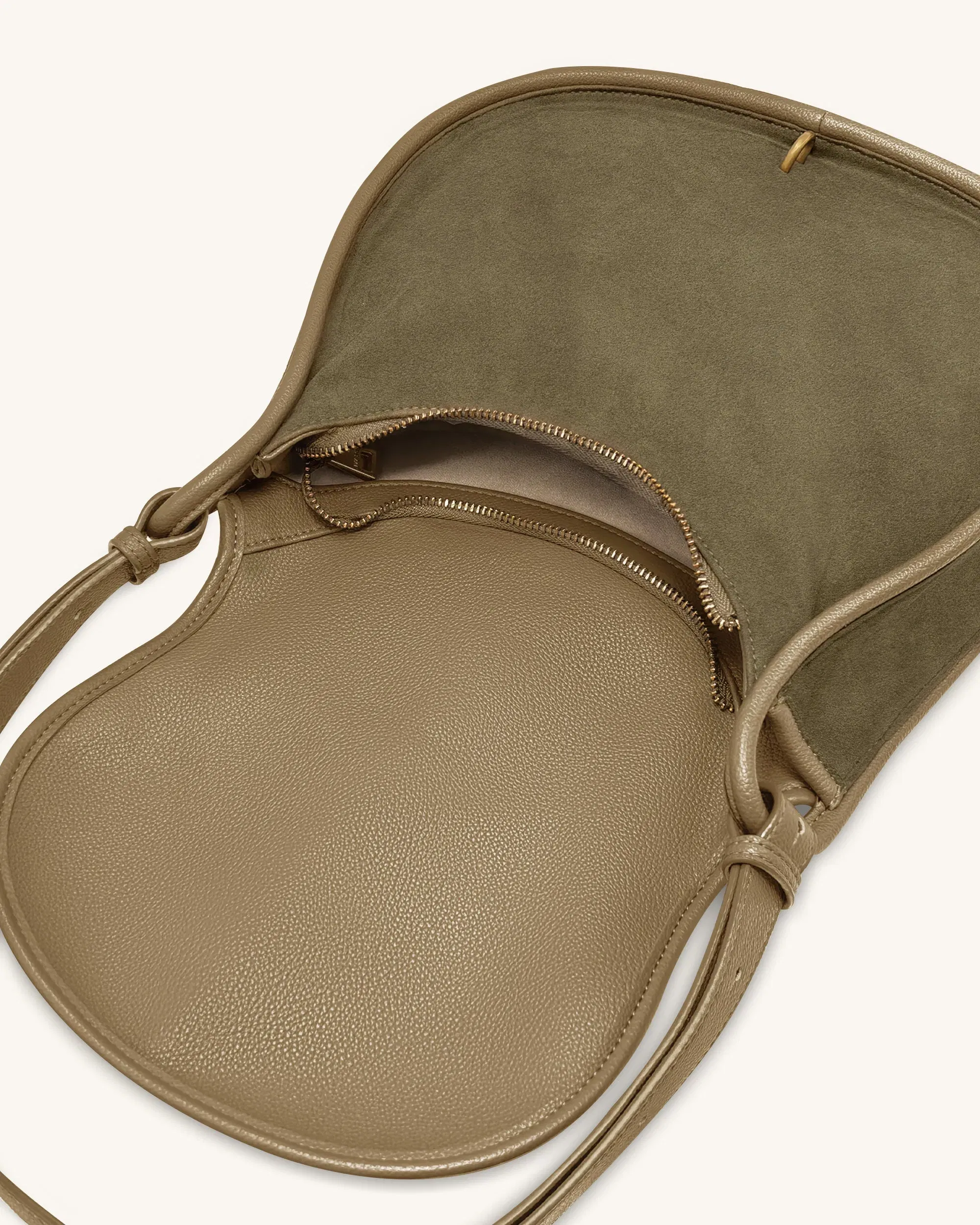 JW PEI Arla Small Faux Suede Hobo Bag Olive Green