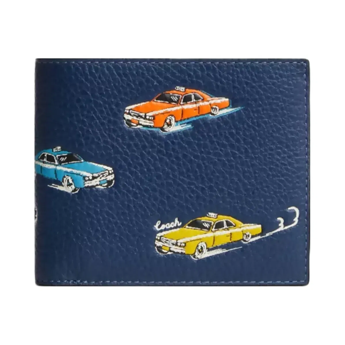 Coach 3-In-1 Wallet With Car Print in Deep Blue Multi