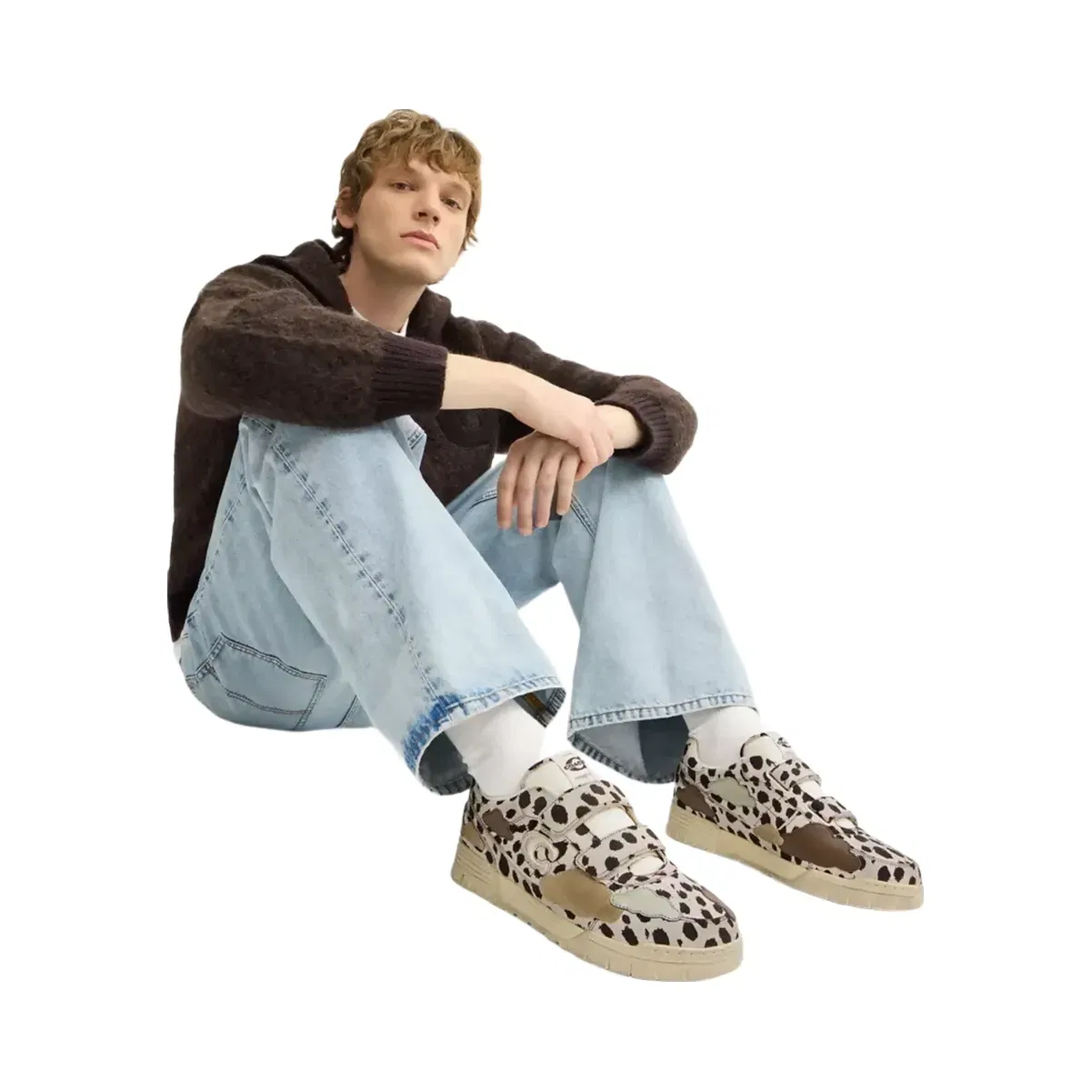 Coach Double Strap Soho Sneaker With Clouds in Dalmation Multi