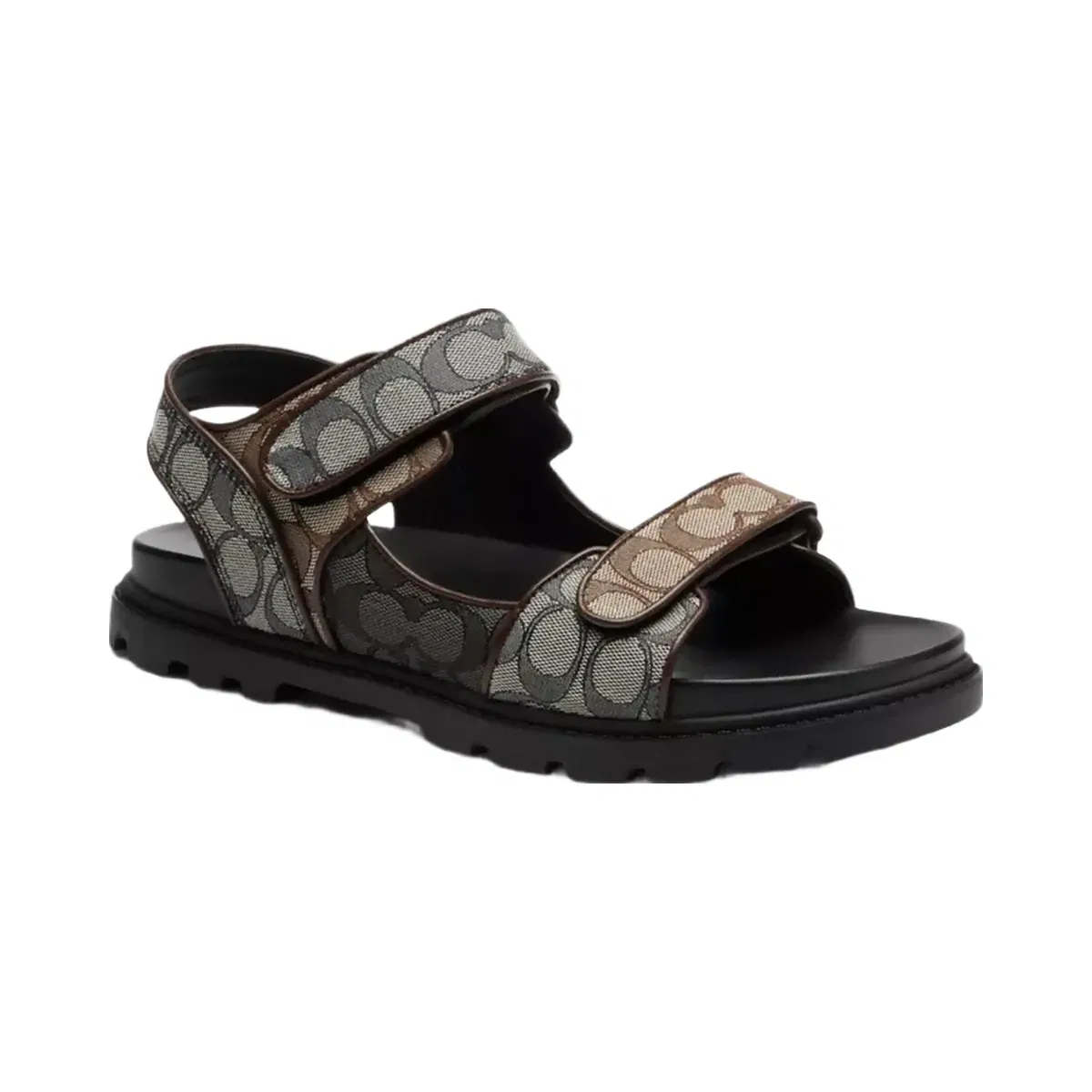 Coach Double Strap Sandal In Signature Jacquard in Deep Blue Multi