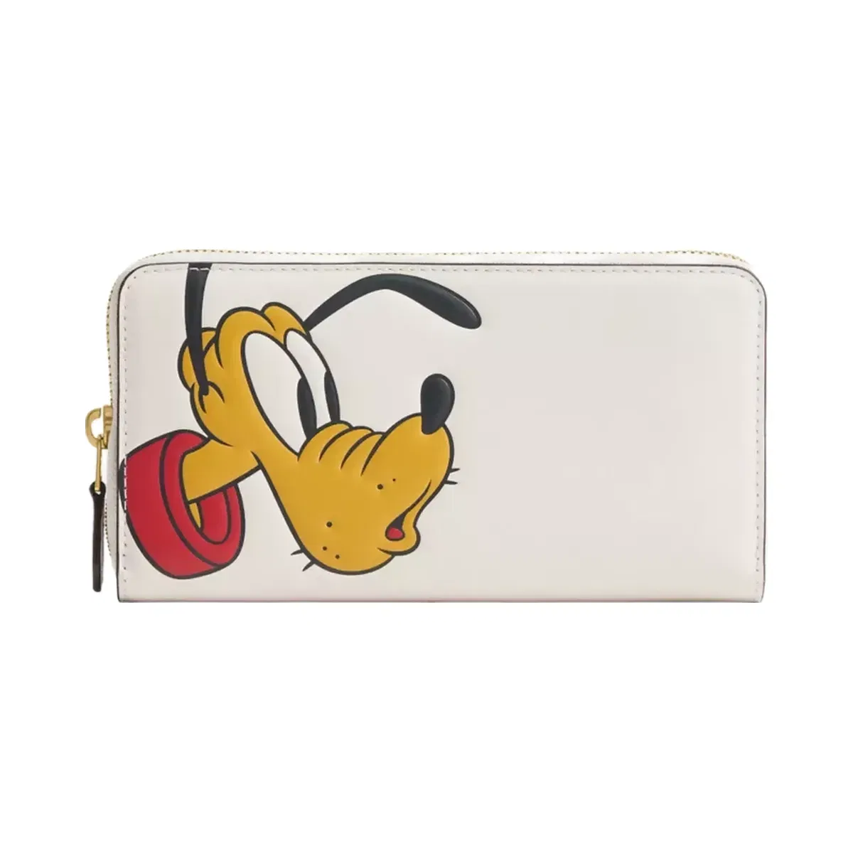 Coach Disney X Coach Essential Accordion Zip Wallet With Pluto in Brass Chalk Multi