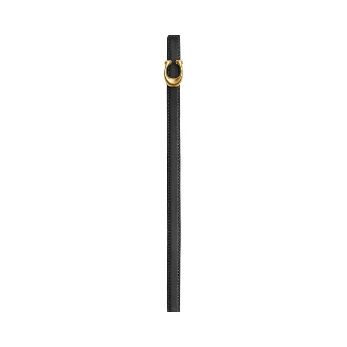 Coach Sculpted Signature Buckle Reversible Belt, 13 Mm in Brass Black Burnished Amber