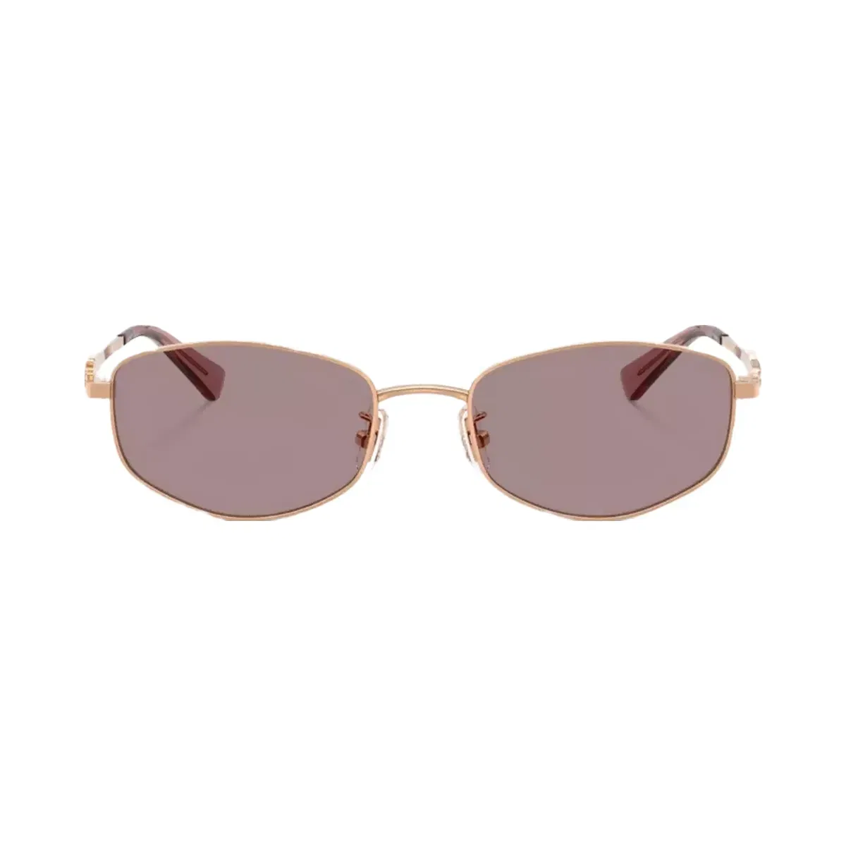 Coach Coach Script Metal Narrow Rectangle Sunglasses in Rose Gold