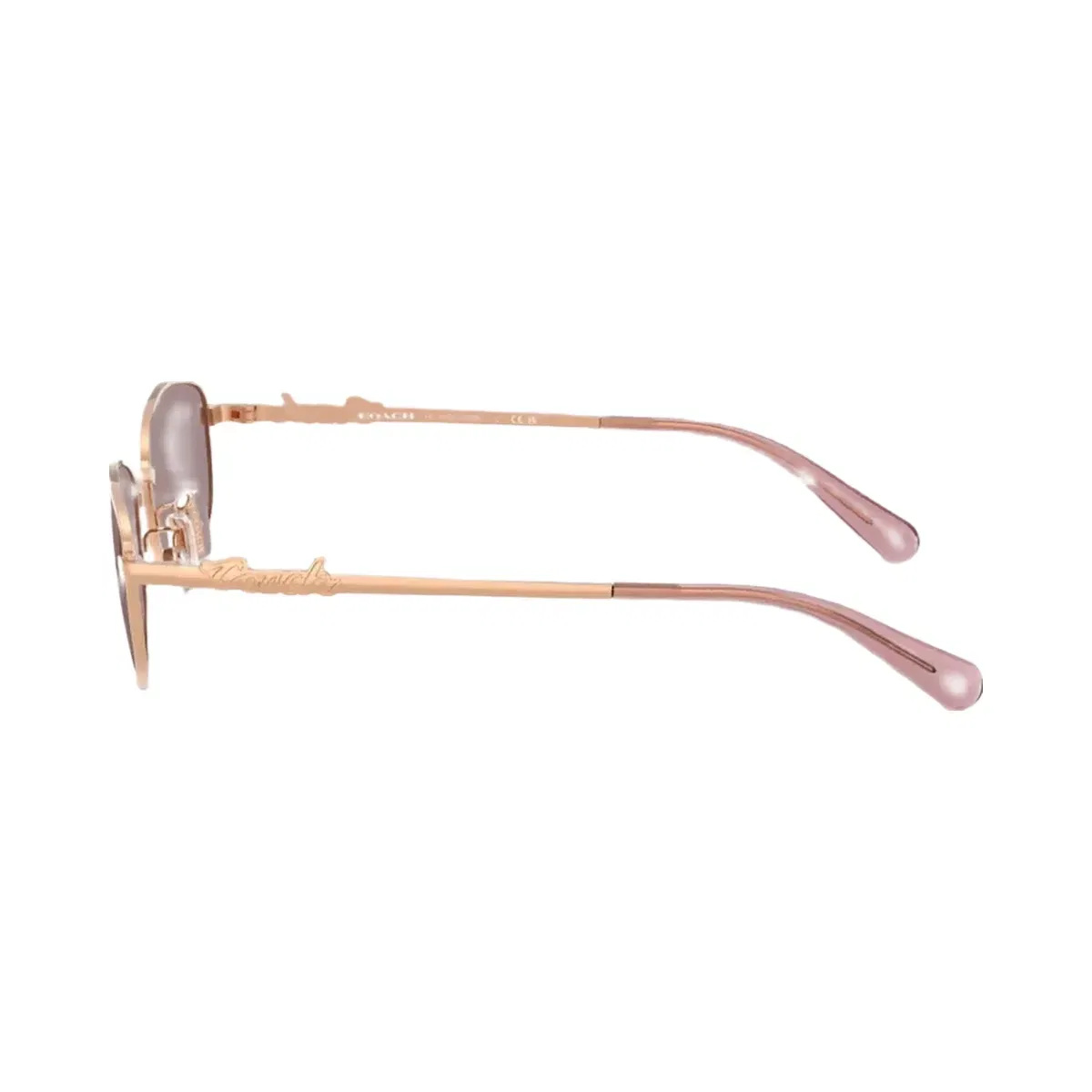 Coach Coach Script Metal Narrow Rectangle Sunglasses in Rose Gold