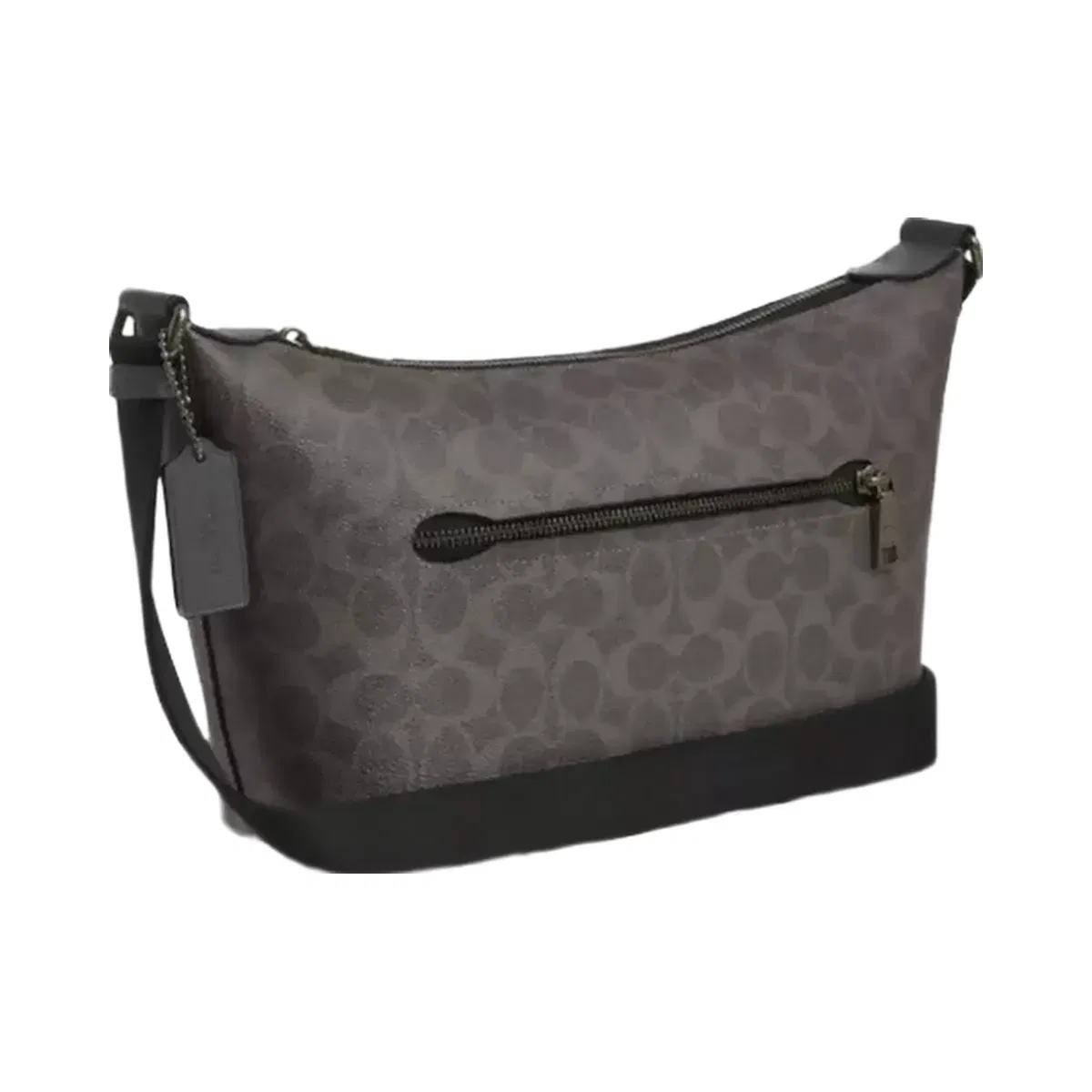 Coach Small Finn Crossbody Bag With Pouch In Signature Canvas in Gunmetal Grey Charcoal