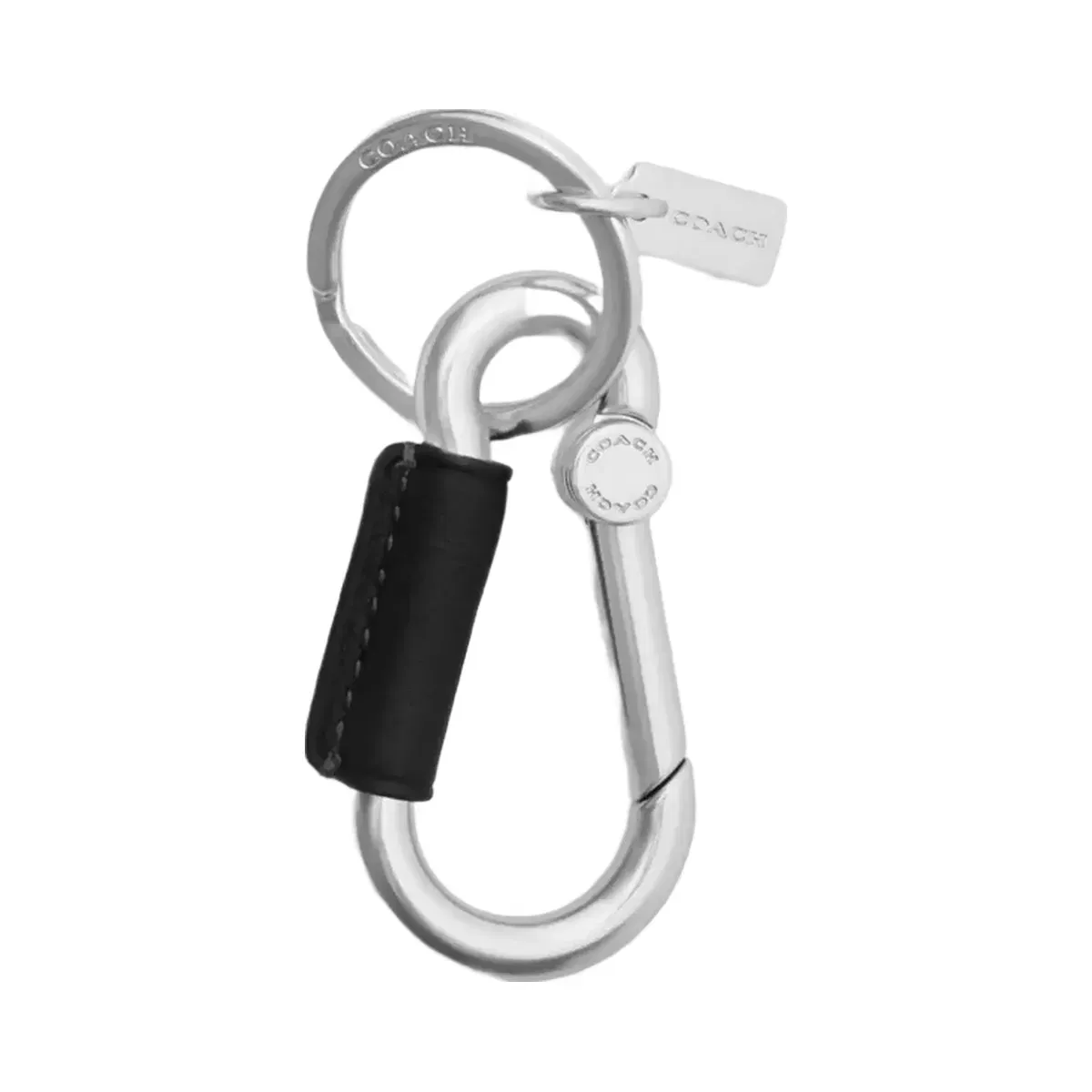 Coach Carabiner Key Ring in Silver Black