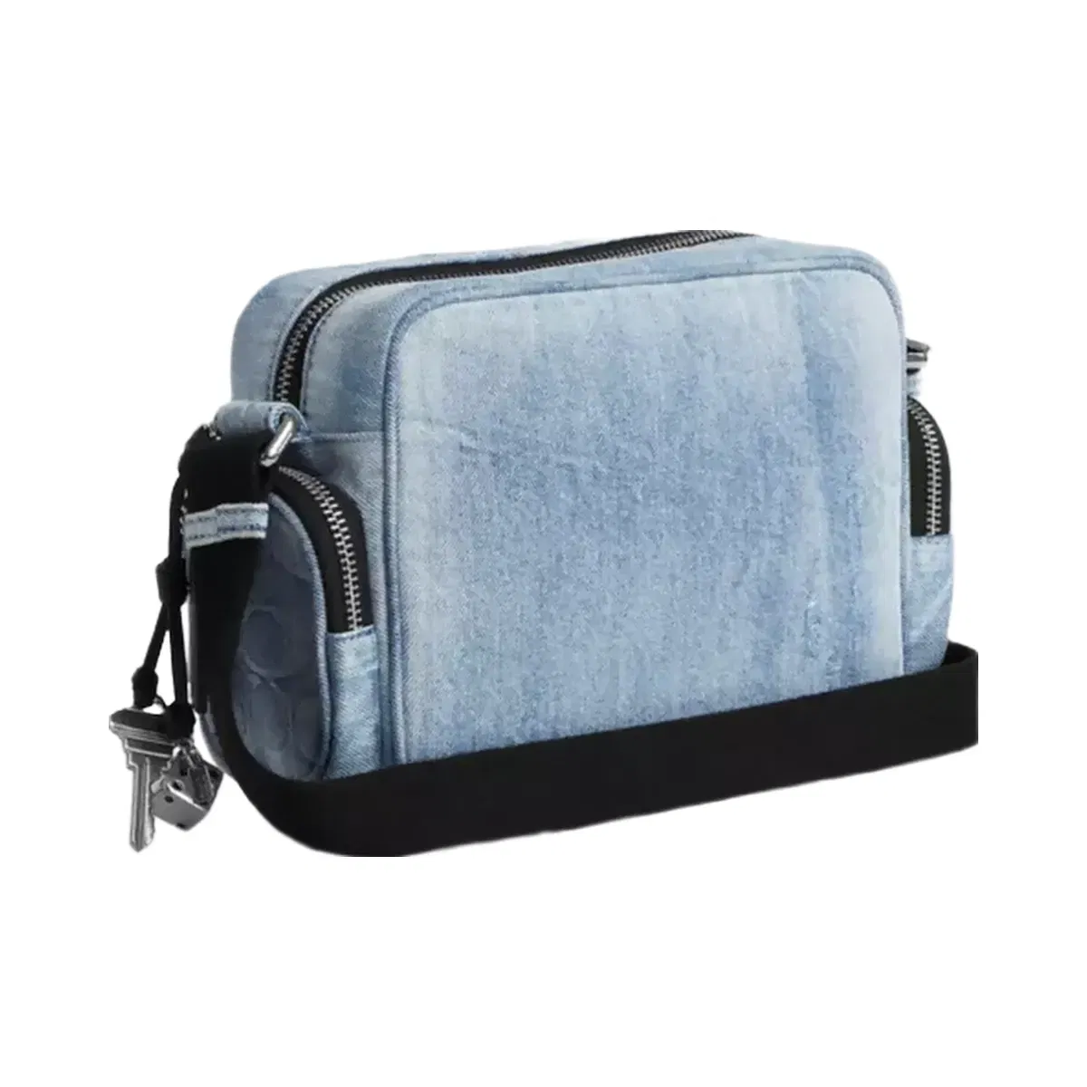 Coach Fletcher Crossbody Bag In Loved Signature Denim in Silver Light Indigo