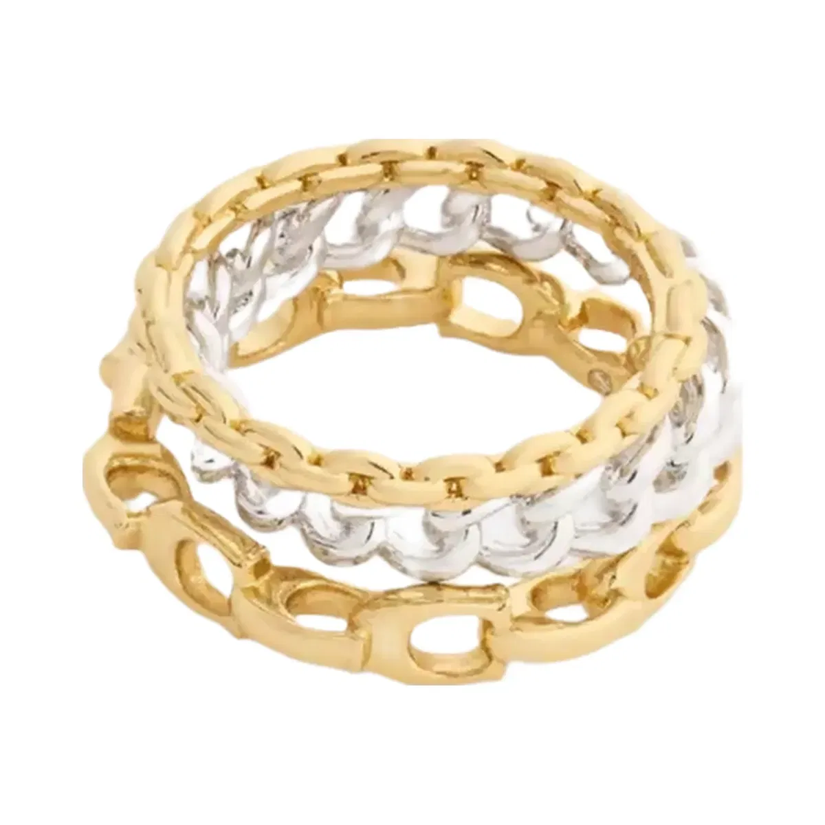 Coach Linked C Ring Set in Gold Silver