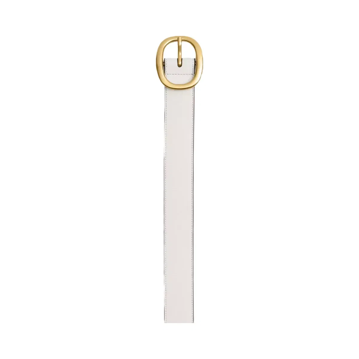Coach Oval Buckle Belt, 32 Mm in Brass Chalk
