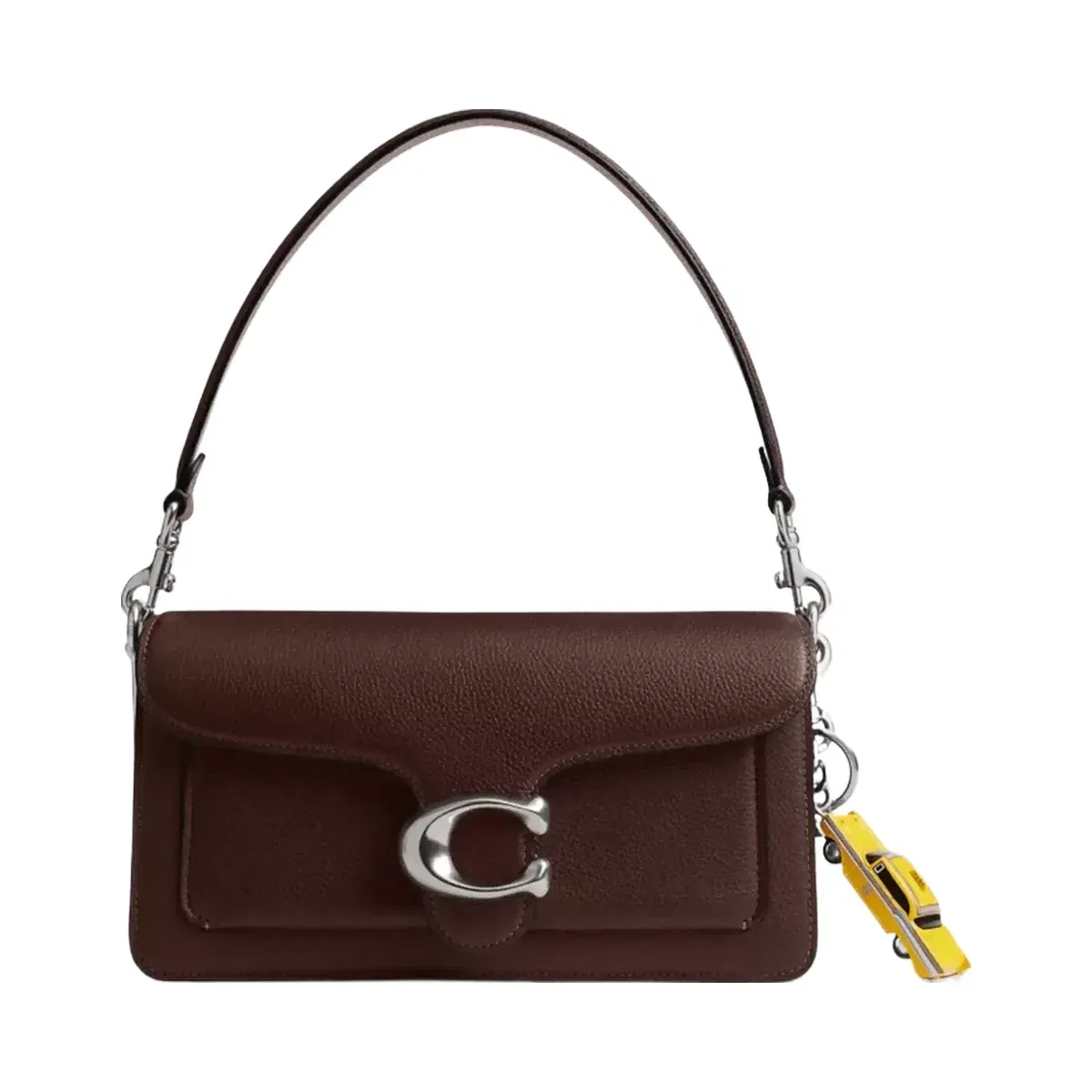 Coach Small Taxi Bag Charm in Silver Multi