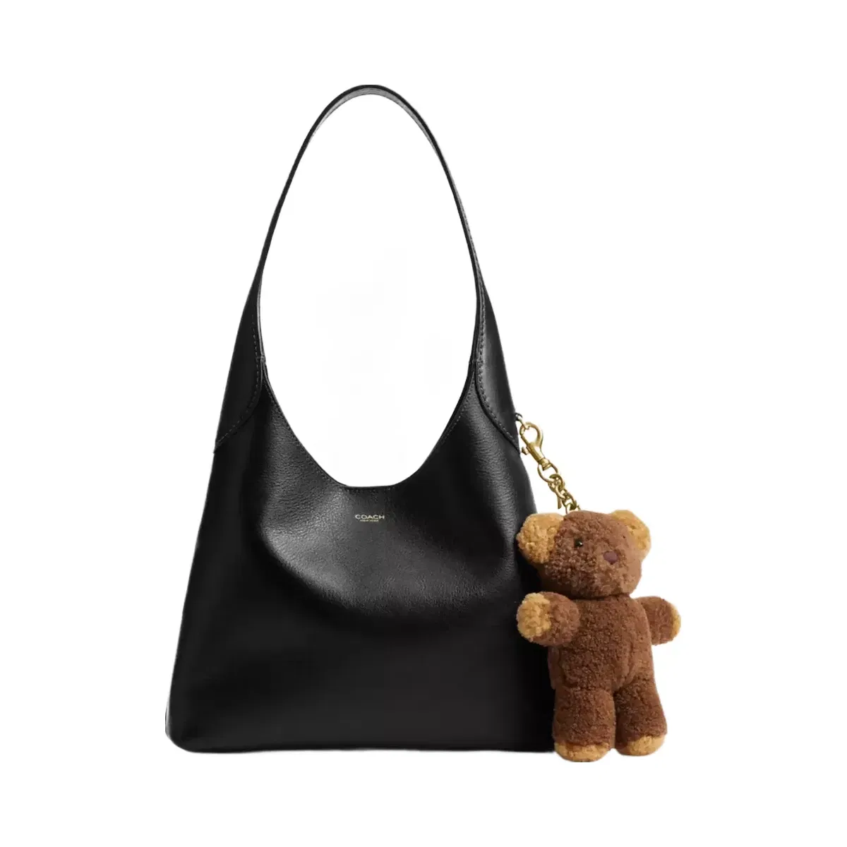Coach Teddy Bear Bag Charm In Shearling in Brass Multi