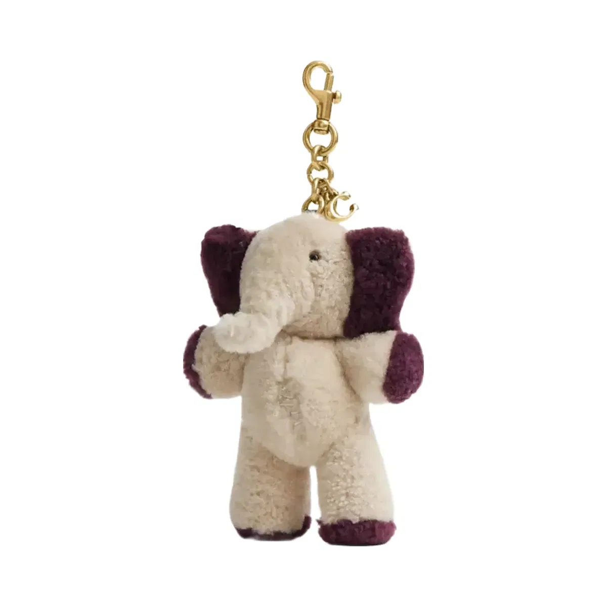 Coach Ellie Bag Charm In Shearling in Brass Multi
