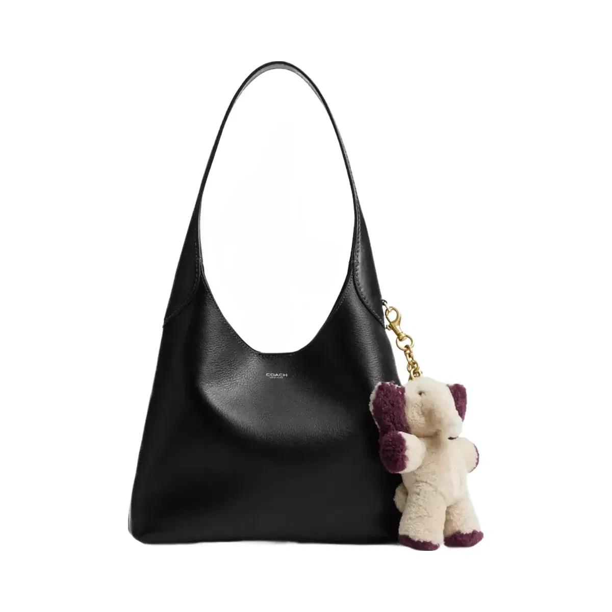 Coach Ellie Bag Charm In Shearling in Brass Multi