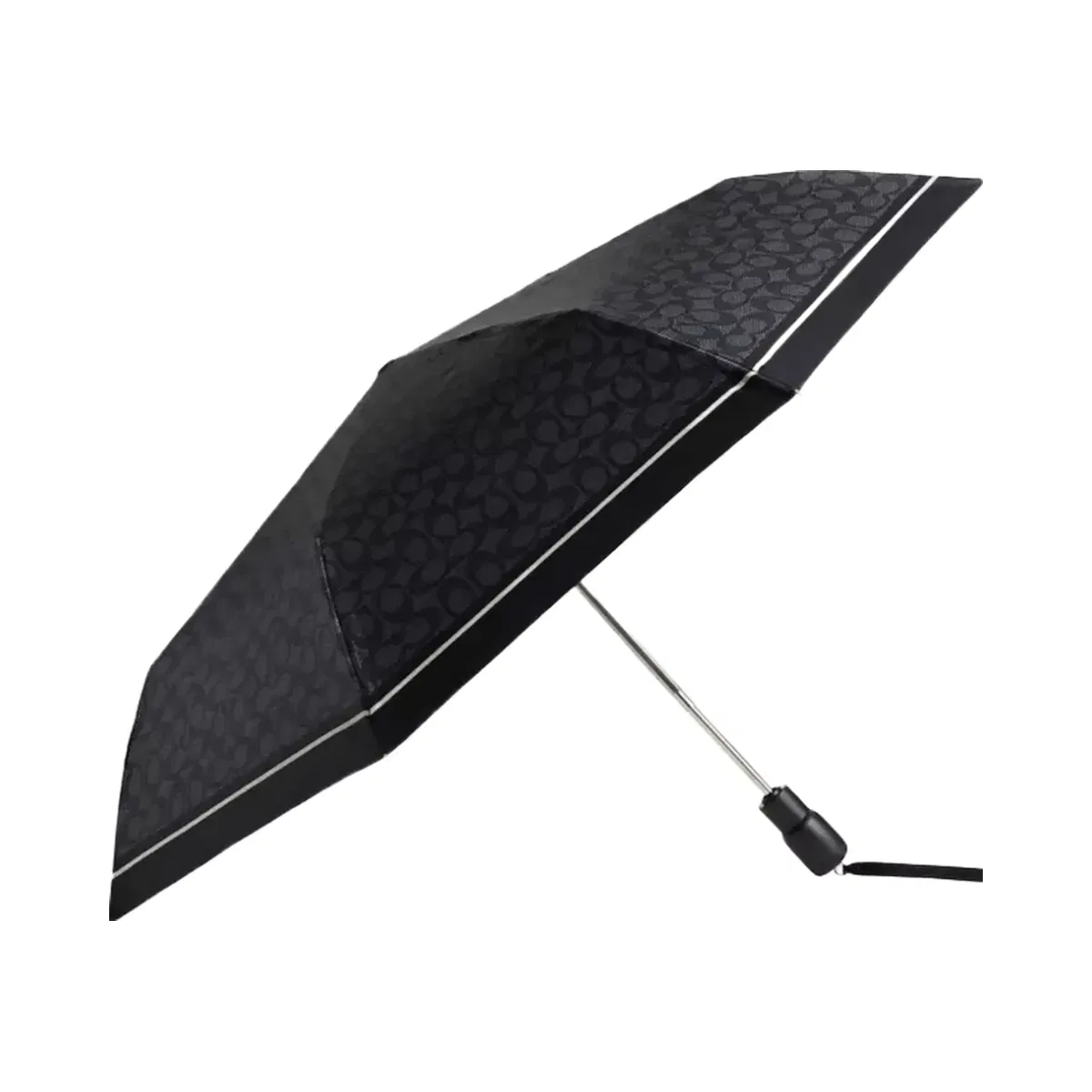 Coach Signature Umbrella in Silver Charcoal Multi