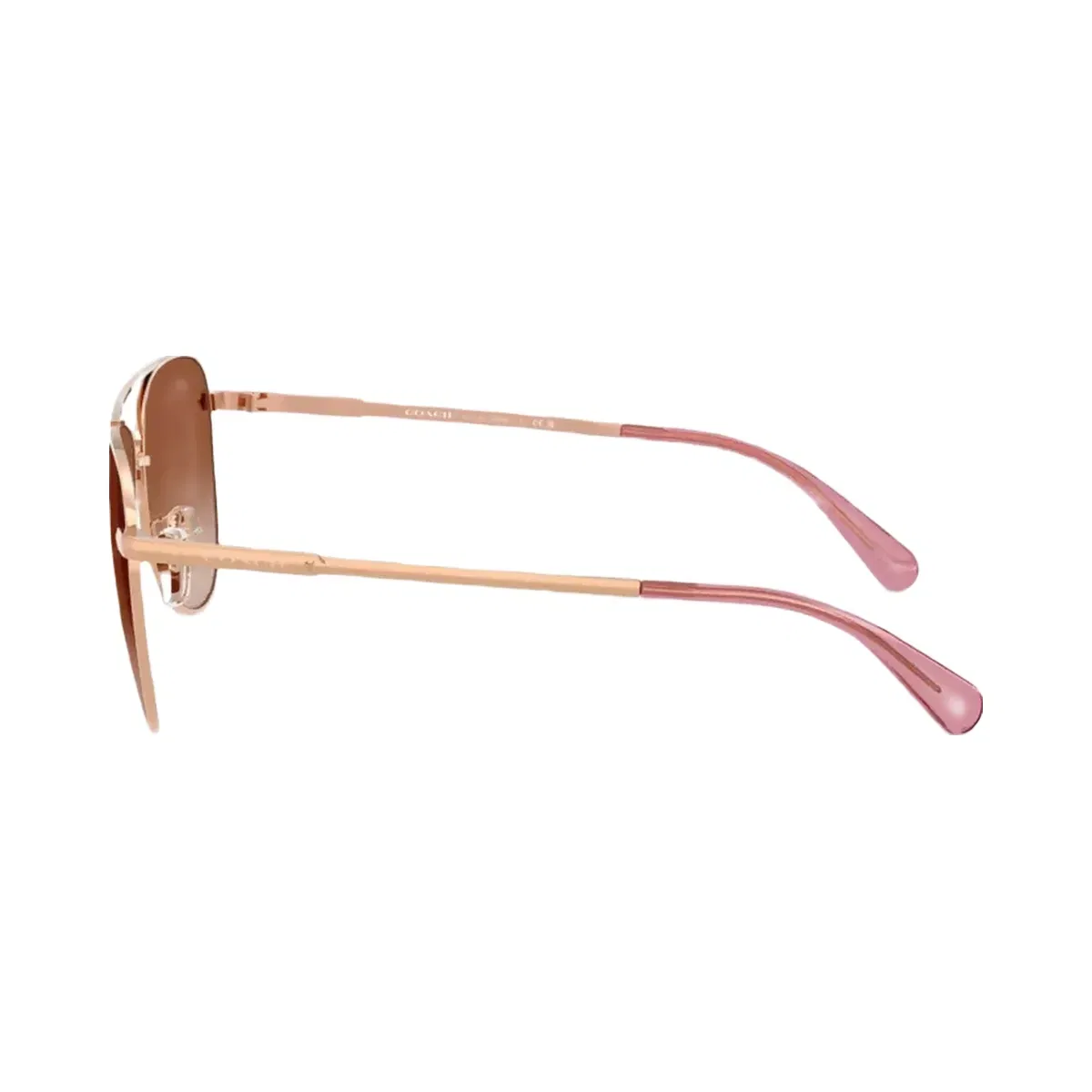 Coach C Hardware Metal Pilot Sunglasses in Rose Gold Brown Rose Grad