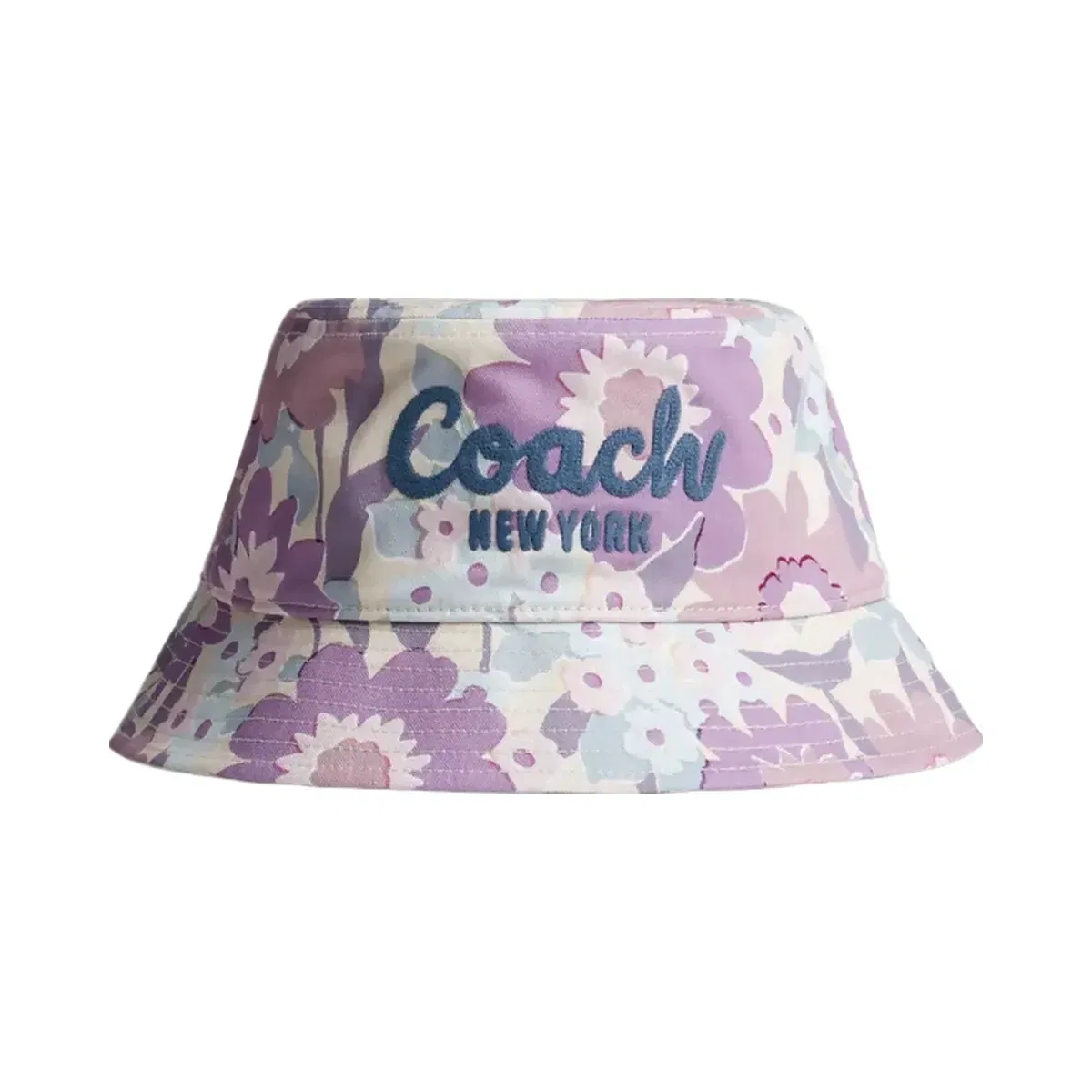 Coach Coach Script Floral Print Bucket Hat in Purple Multi
