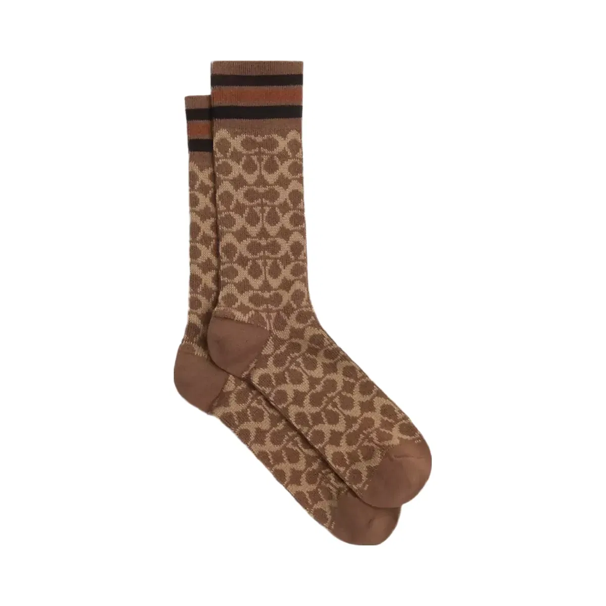 Coach Signature Calf Socks in Tan