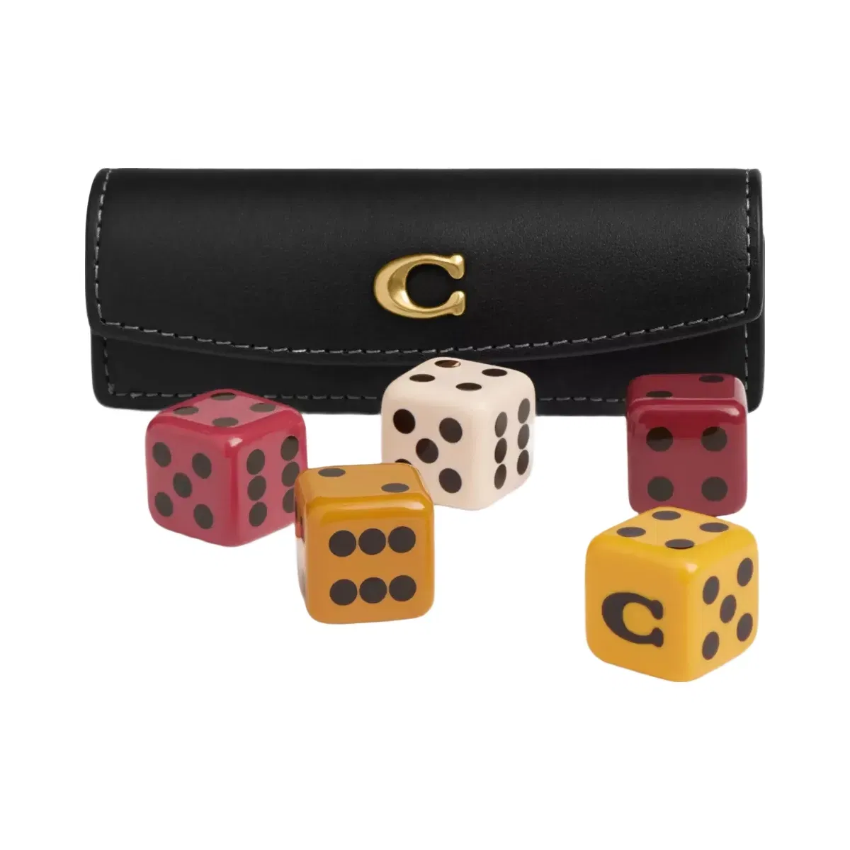 Coach Dice Set in Brass Black