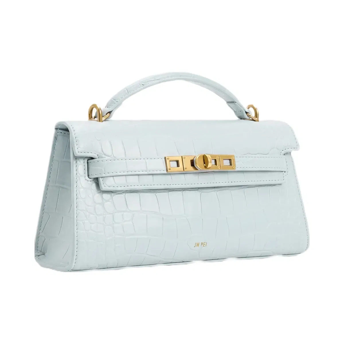 JW PEI Noor Top Handle Bag Blue Croc