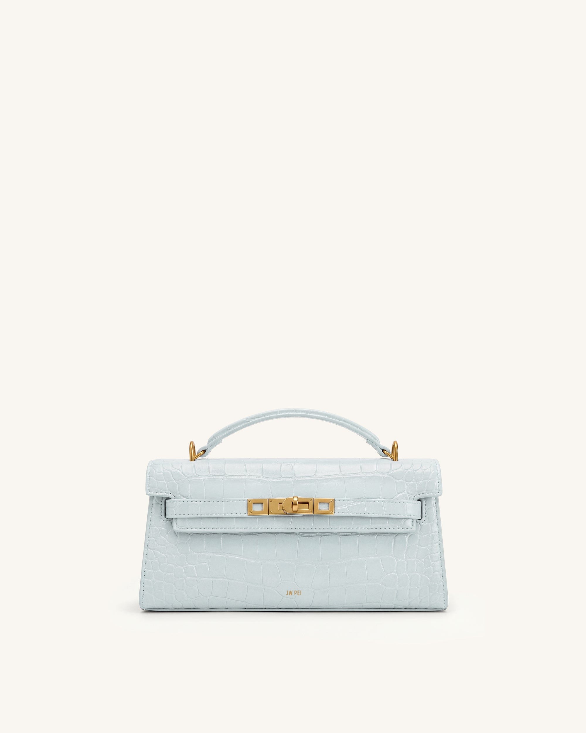 JW PEI Noor Top Handle Bag Blue Croc