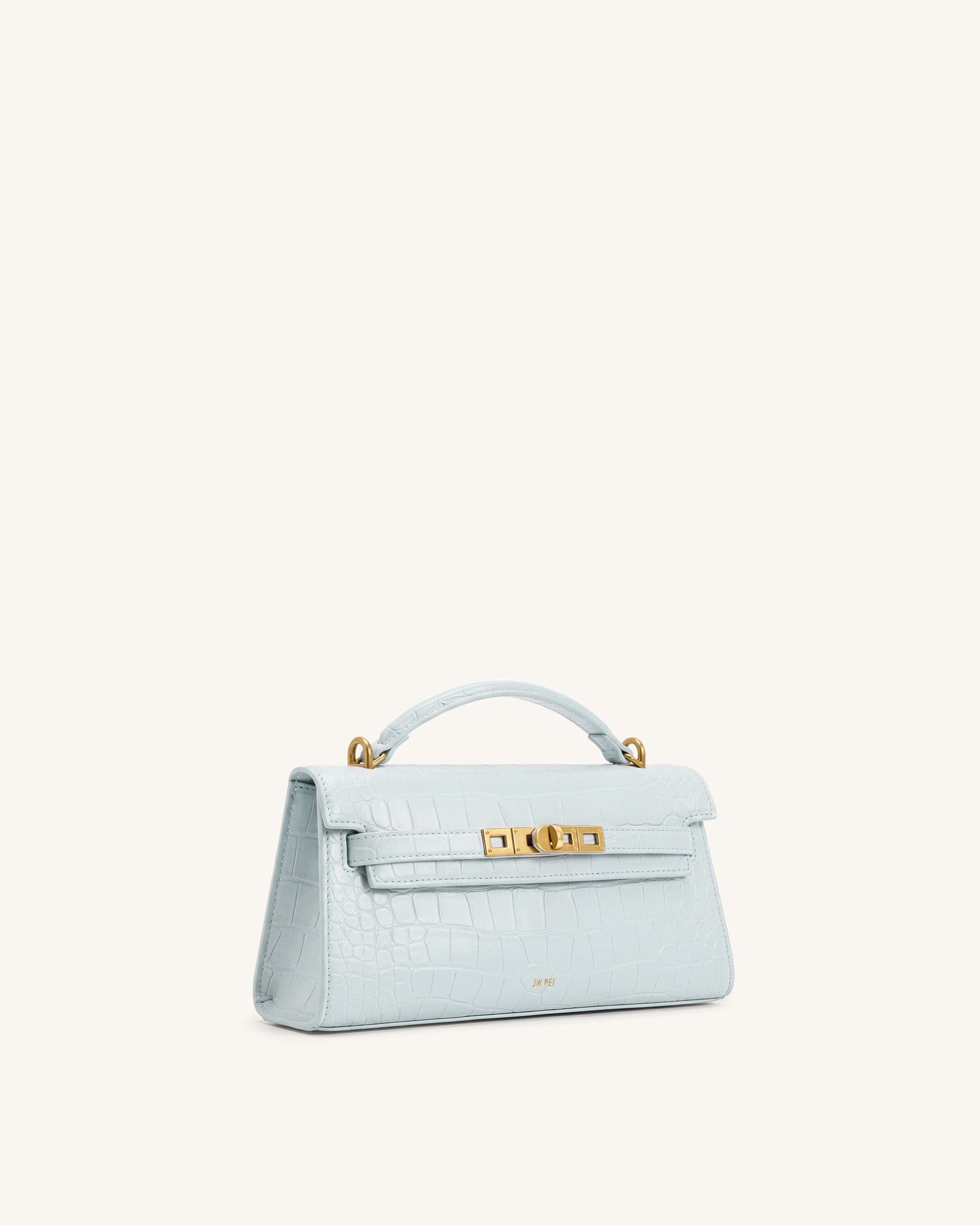 JW PEI Noor Top Handle Bag Blue Croc