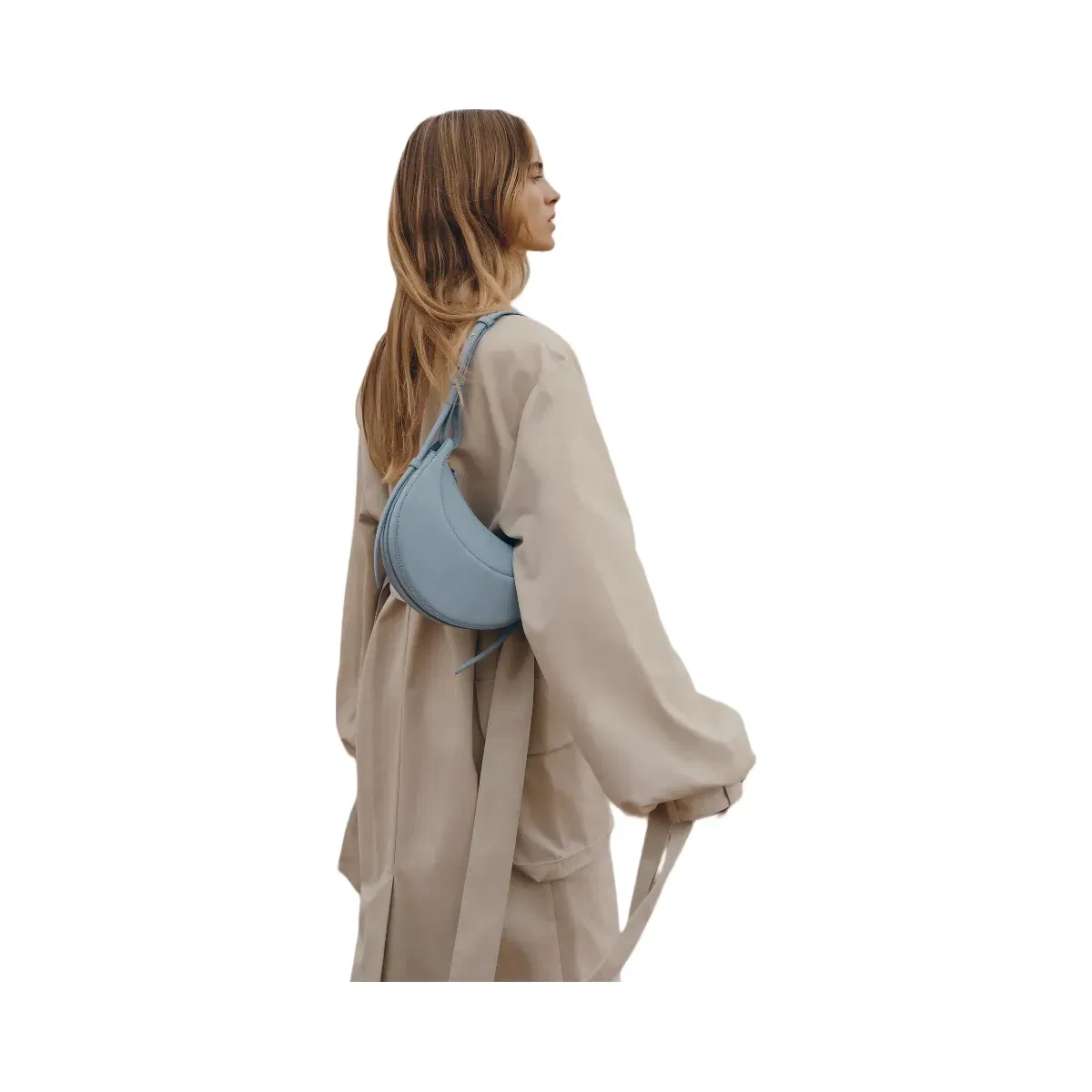 Polène Numéro Dix Crocodile Nubuck Leather Bag Polar