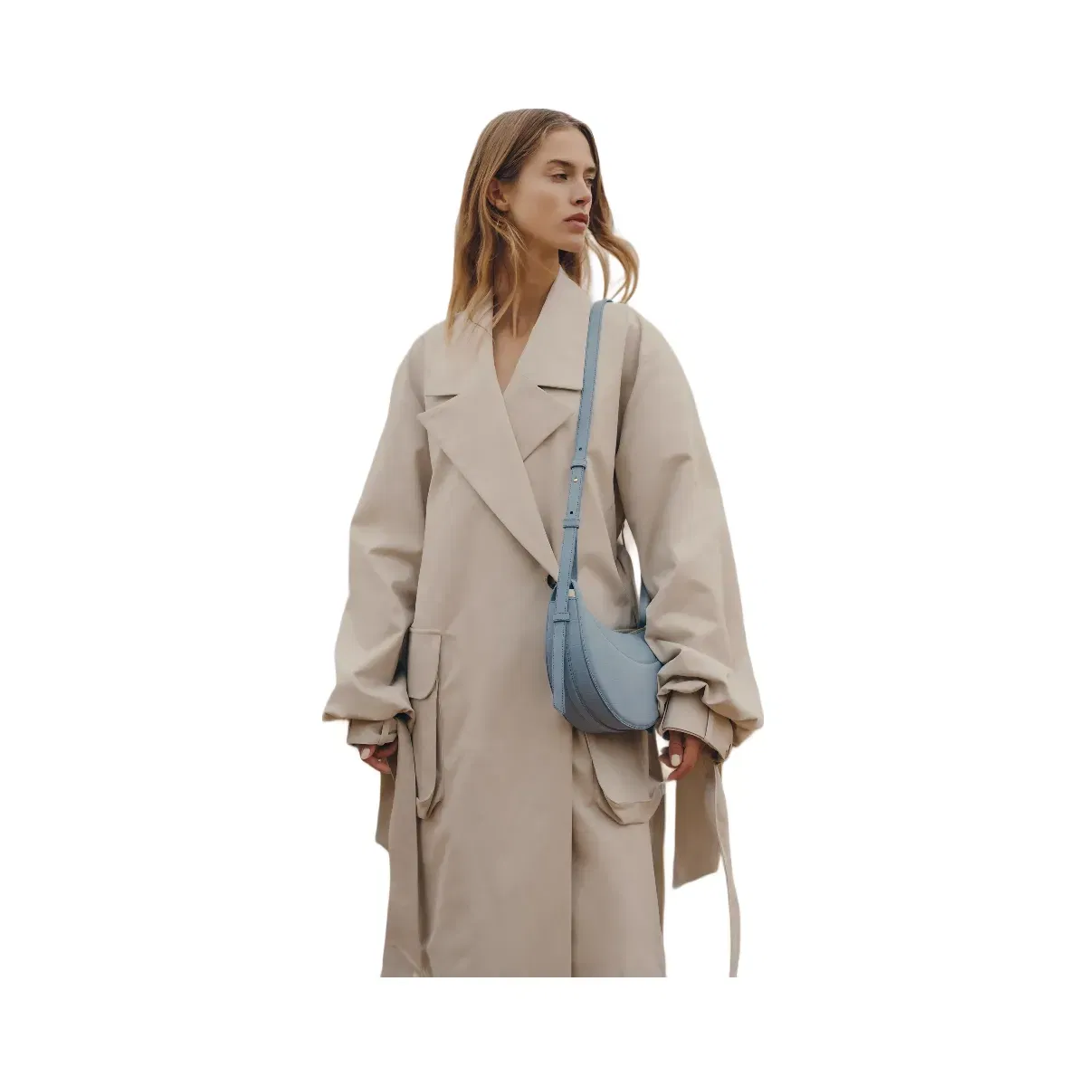 Polène Numéro Dix Crocodile Nubuck Leather Bag Polar
