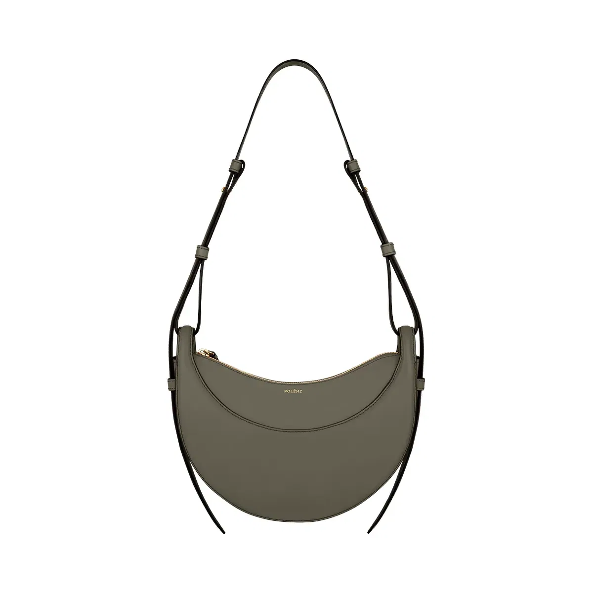 Polène Numéro Dix Smooth Leather Bag Smoky Green