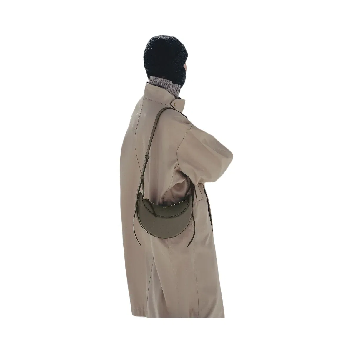 Polène Numéro Dix Smooth Leather Bag Smoky Green