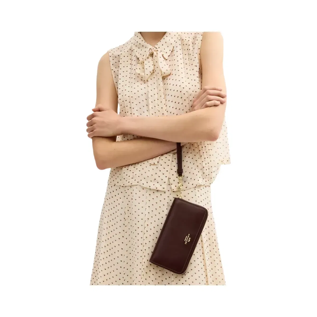 Coach Long Zip Around Wallet in Gold Maple