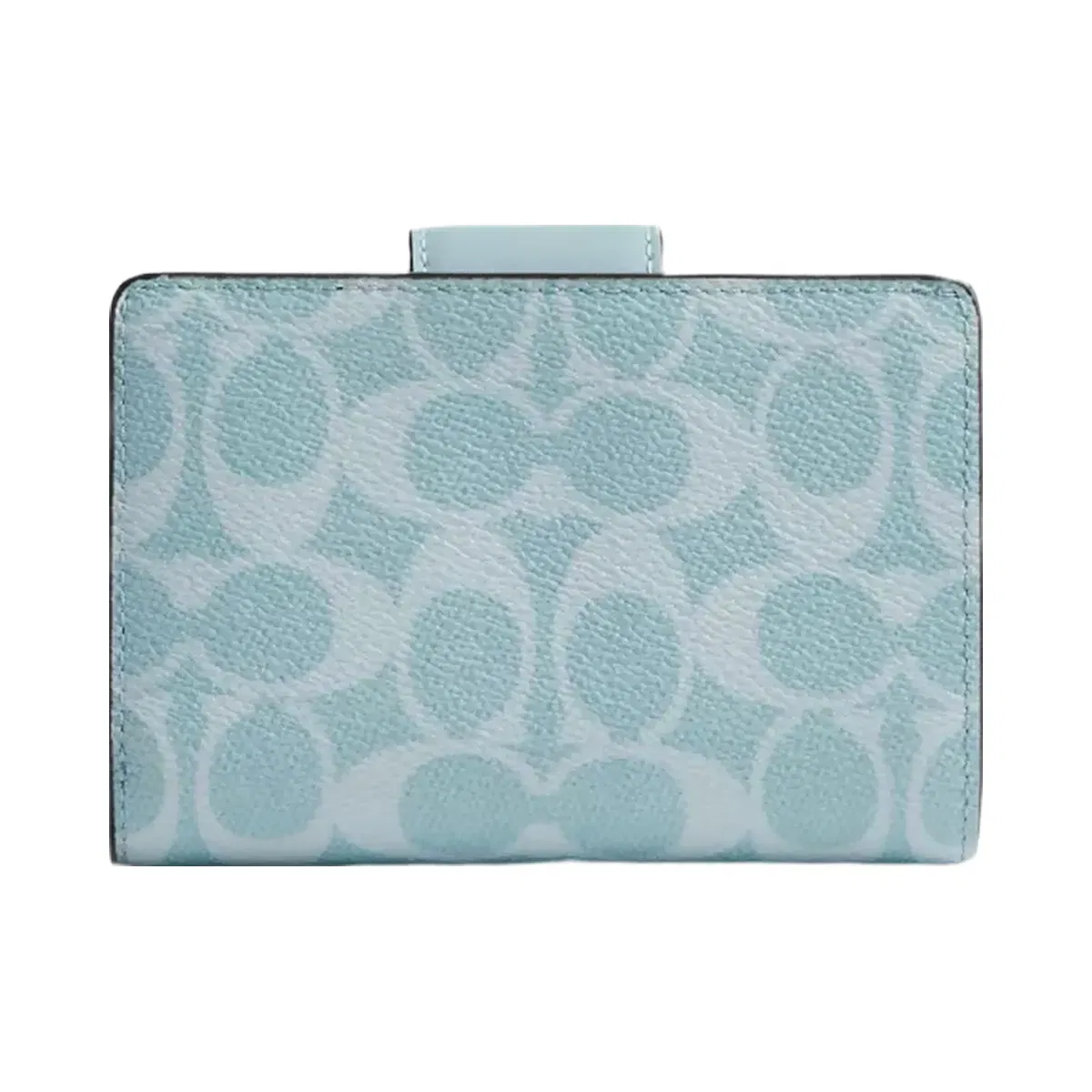 Coach Medium Corner Zip Wallet In Signature Canvas in Gold Light Blue