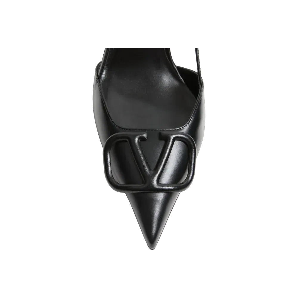 Valentino VLogo Signature Calfskin Slingback Pump 80mm Black